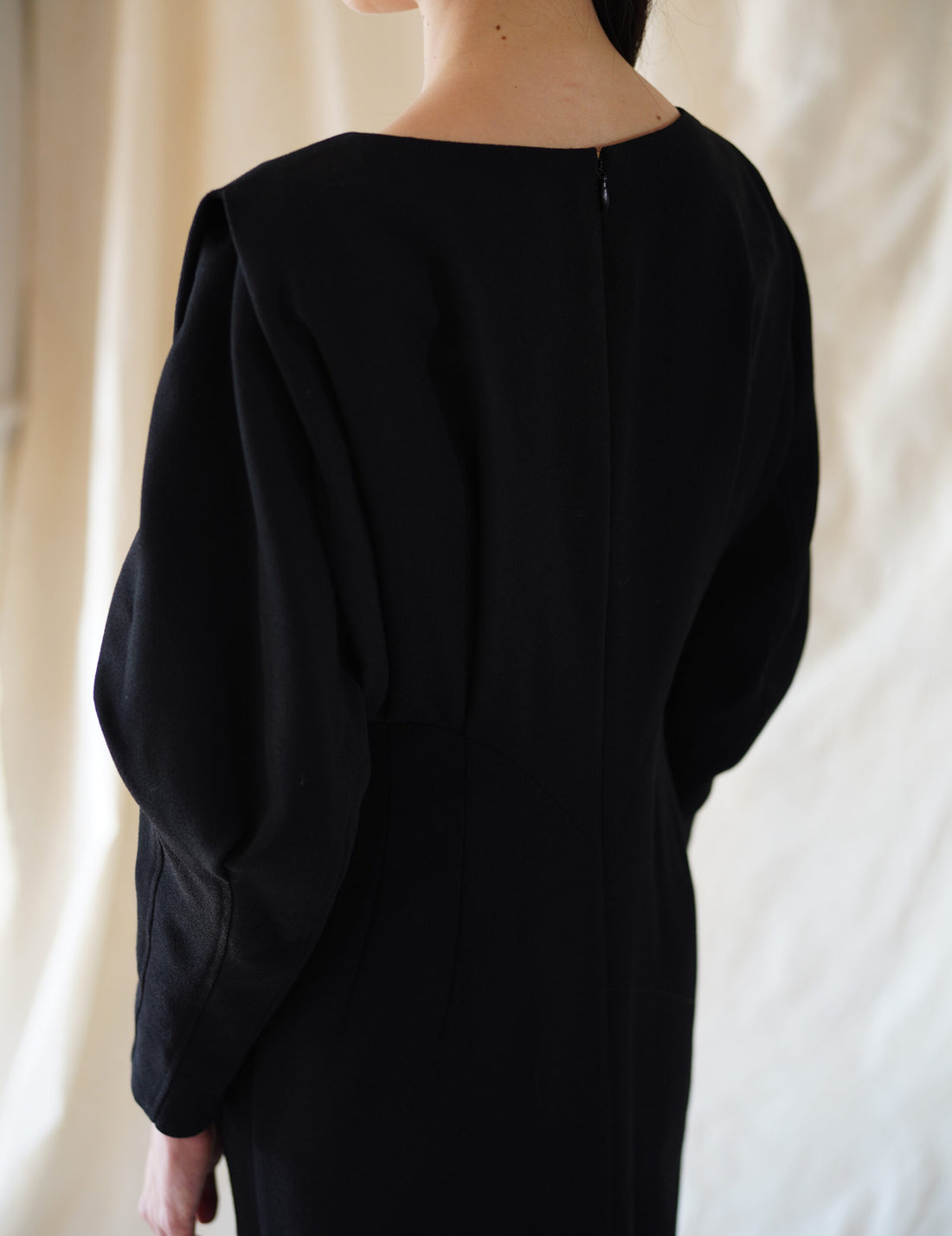 Wool Georgette Dress・Black