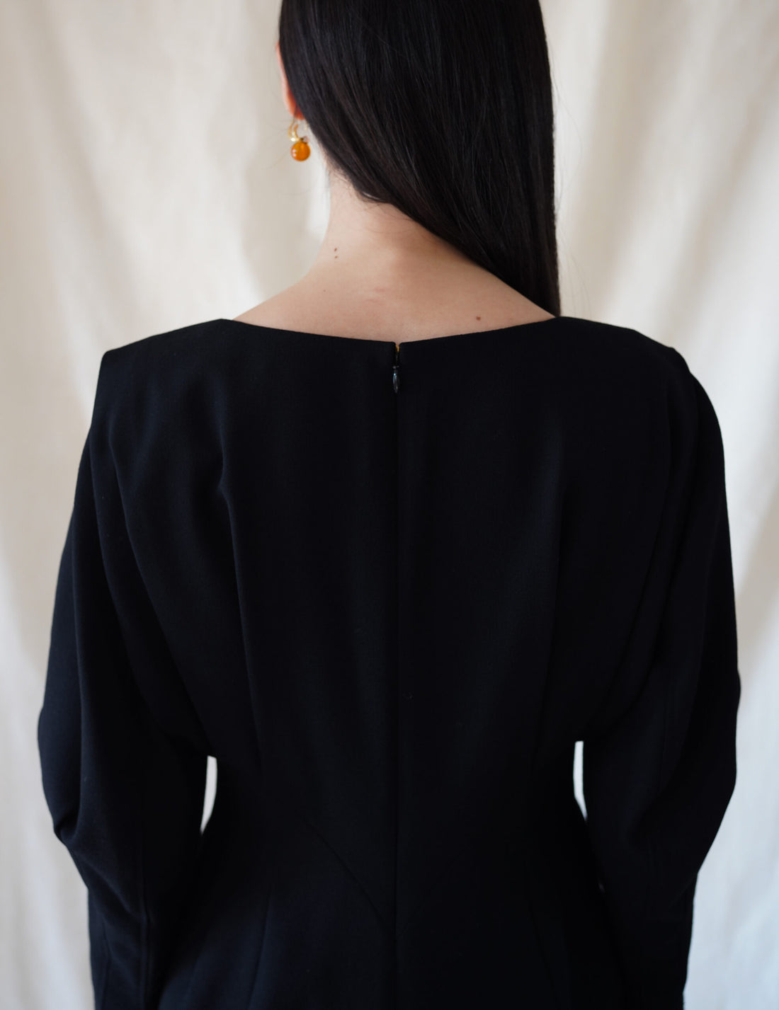 Wool Georgette Dress・Black