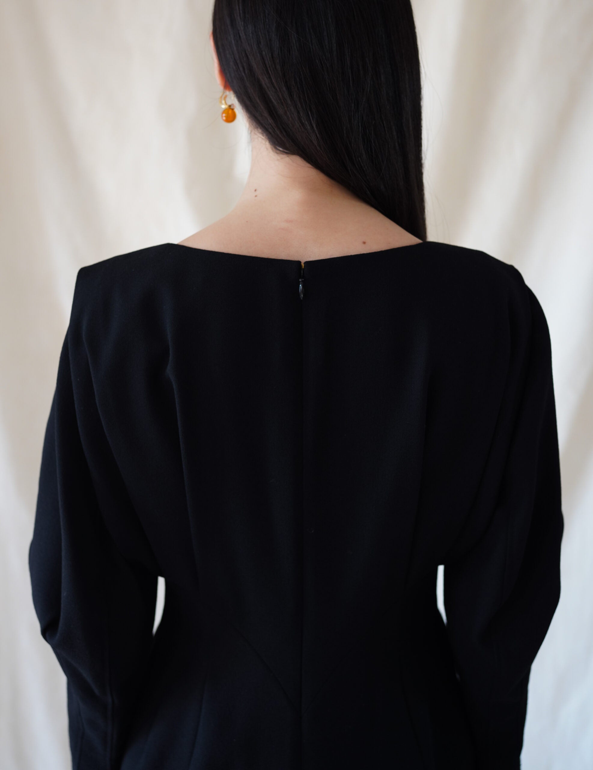 Wool Georgette Dress・Black