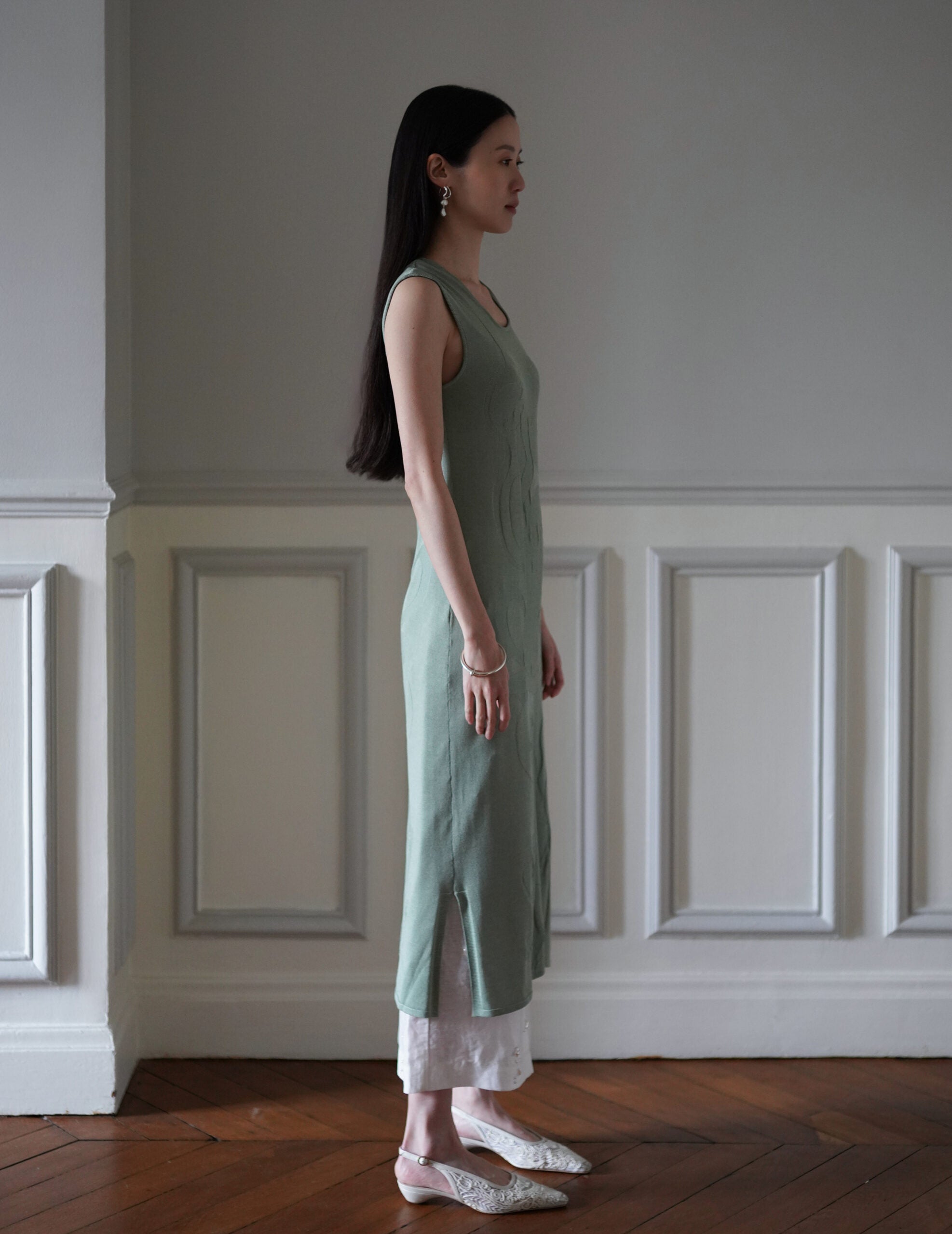 Woman Figure Knitted Dress・Lake Green (Exclusive Color)