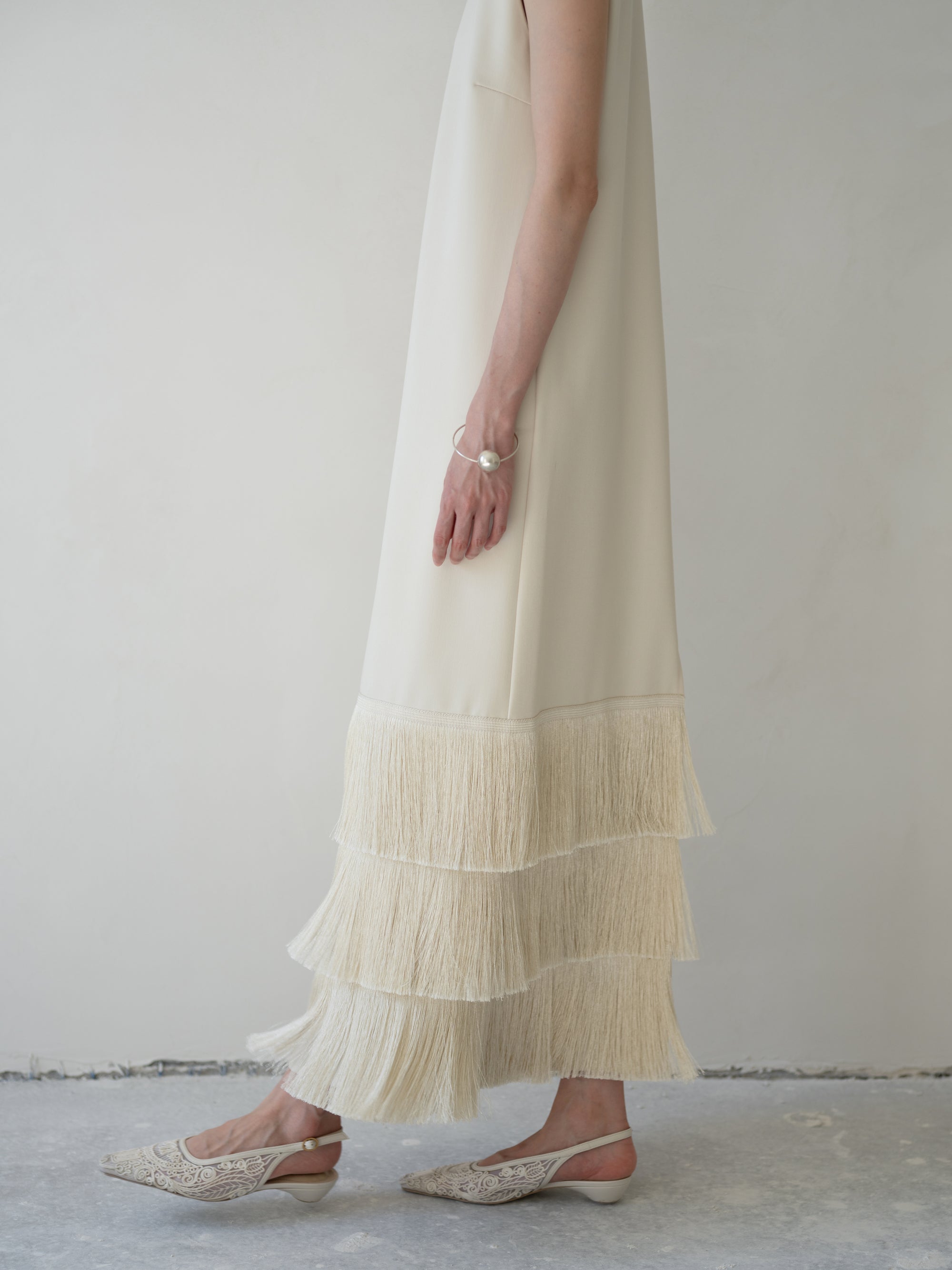 BAKHROMA Ivory Fringe Dress