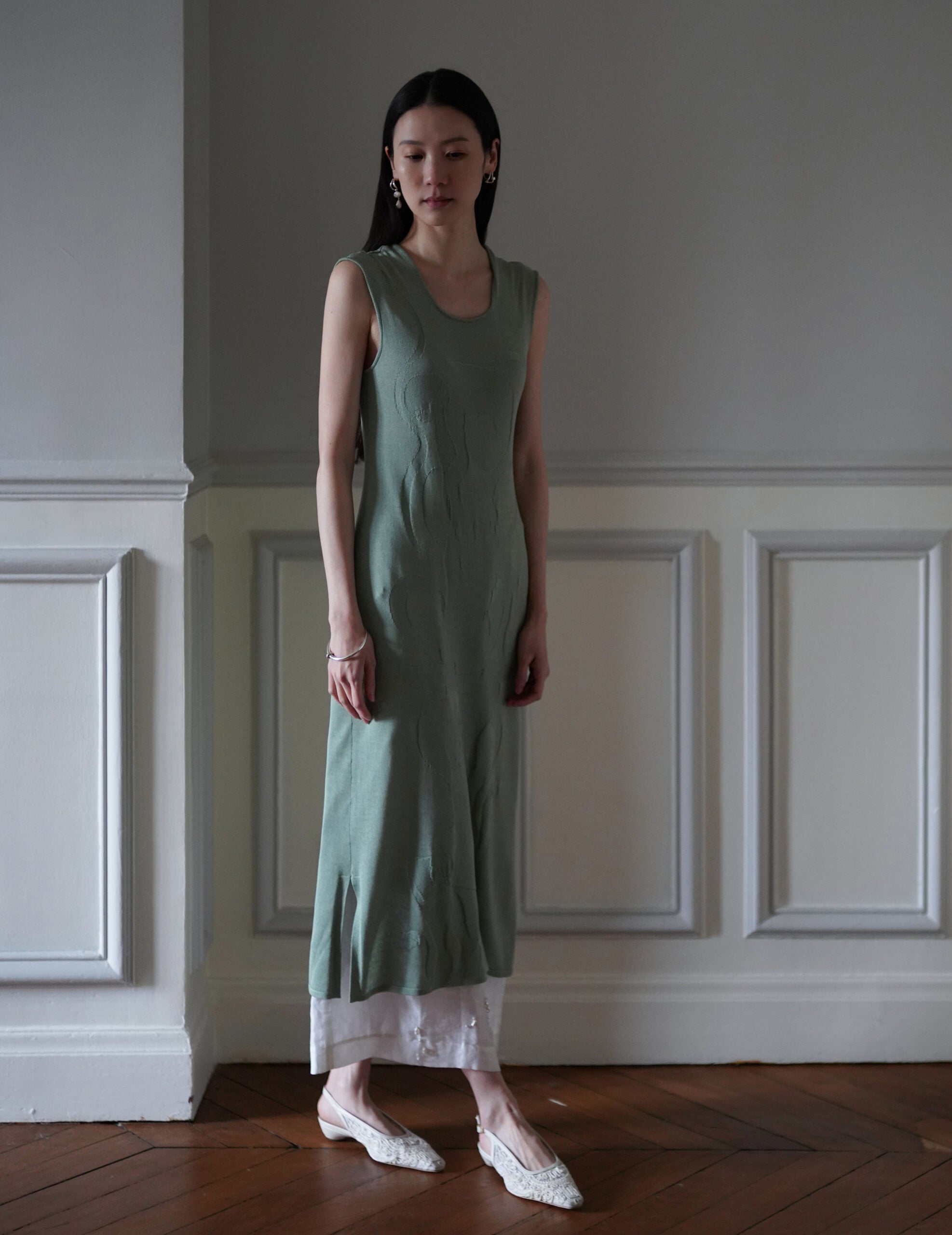 Woman Figure Knitted Dress・Lake Green (Exclusive Color)
