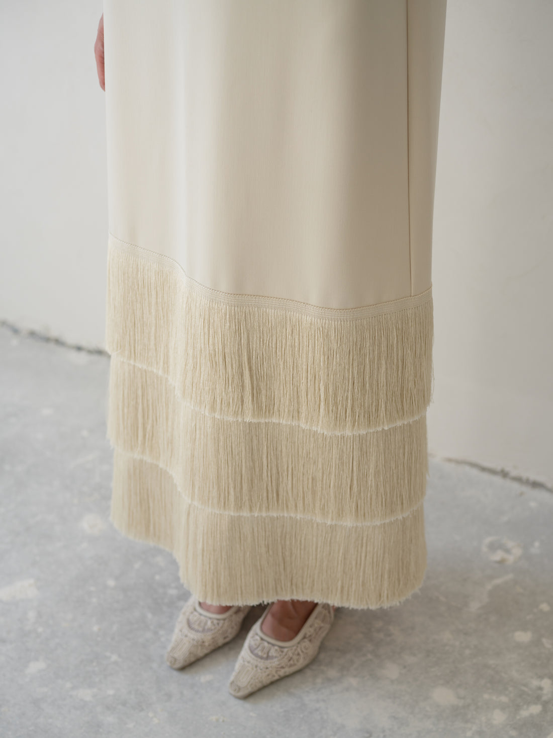 BAKHROMA Ivory Fringe Dress