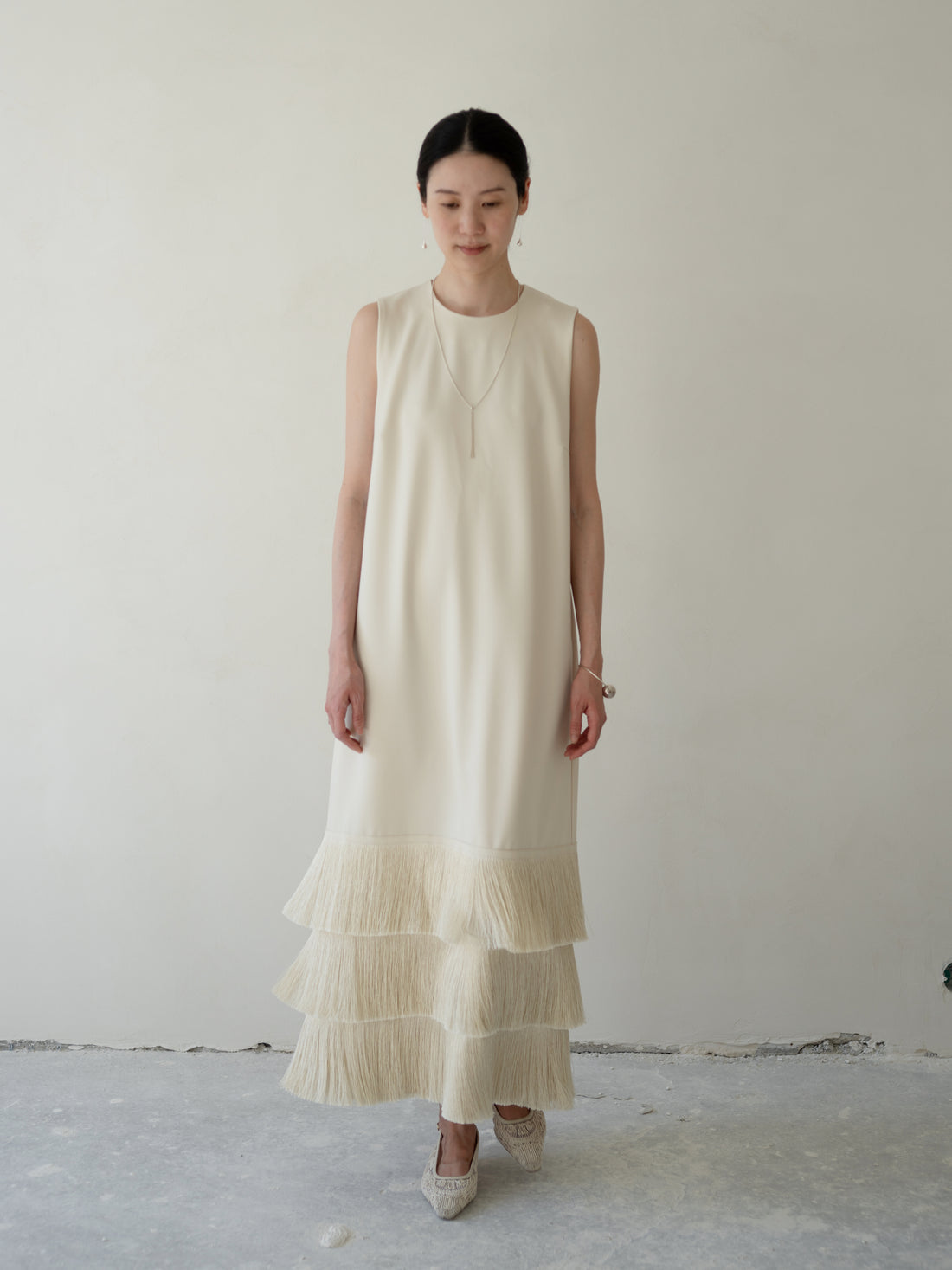 BAKHROMA Ivory Fringe Dress
