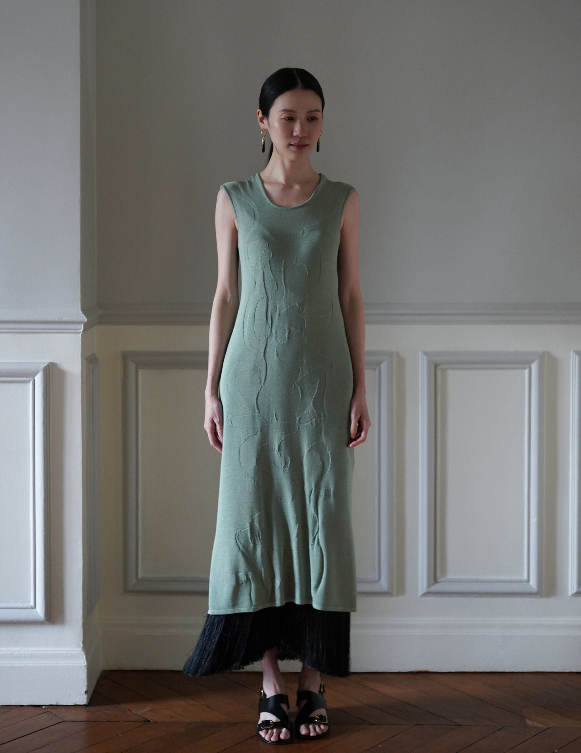 Woman Figure Knitted Dress・Lake Green (Exclusive Color)