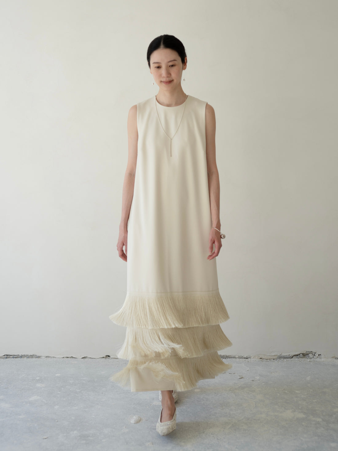 BAKHROMA Ivory Fringe Dress