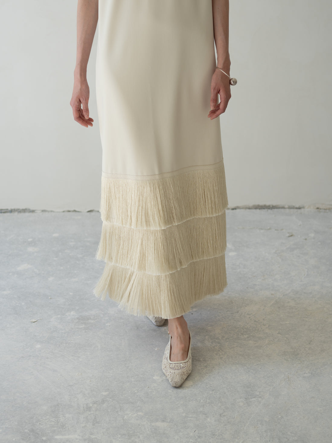 BAKHROMA Ivory Fringe Dress