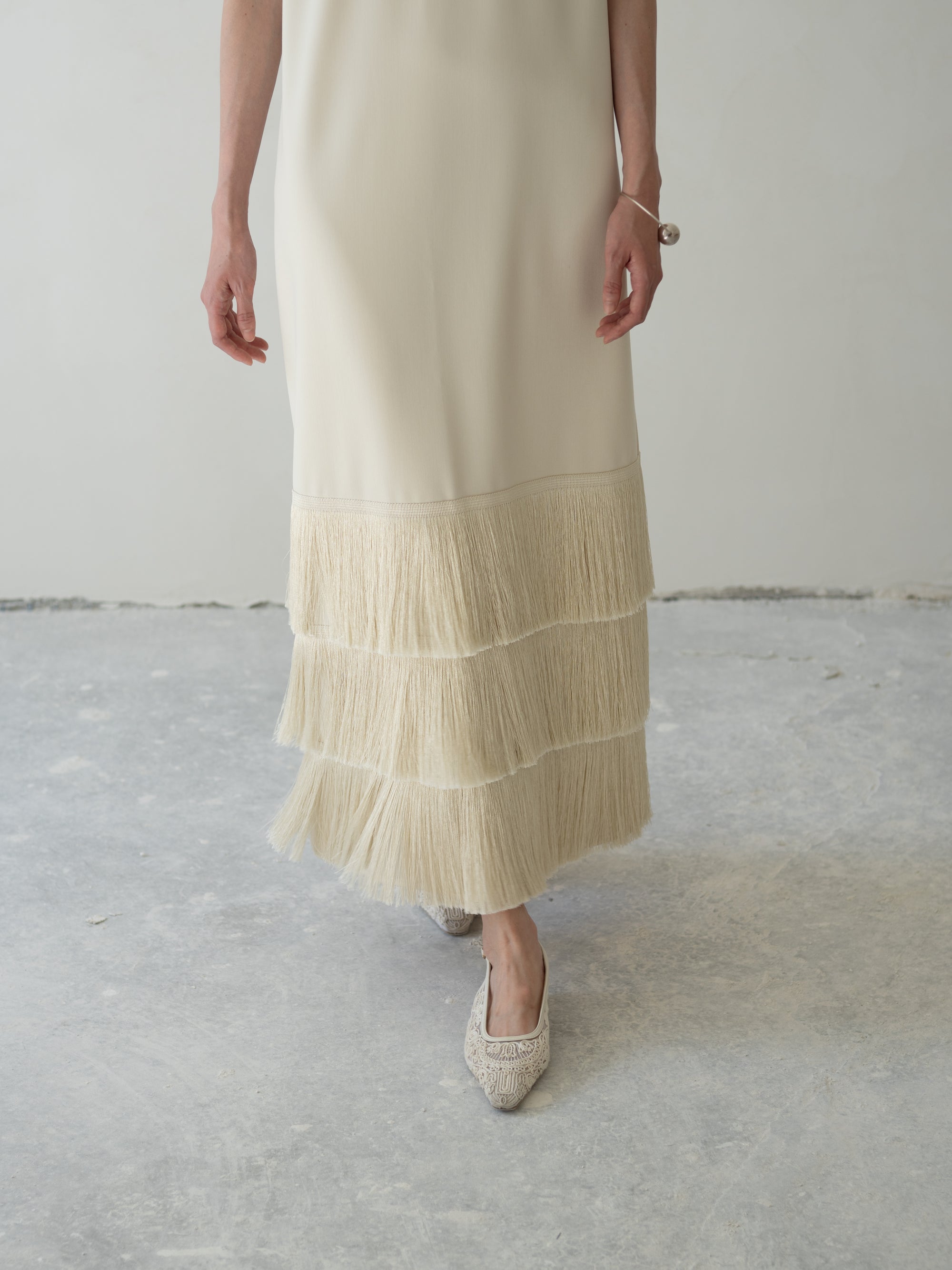 BAKHROMA Ivory Fringe Dress