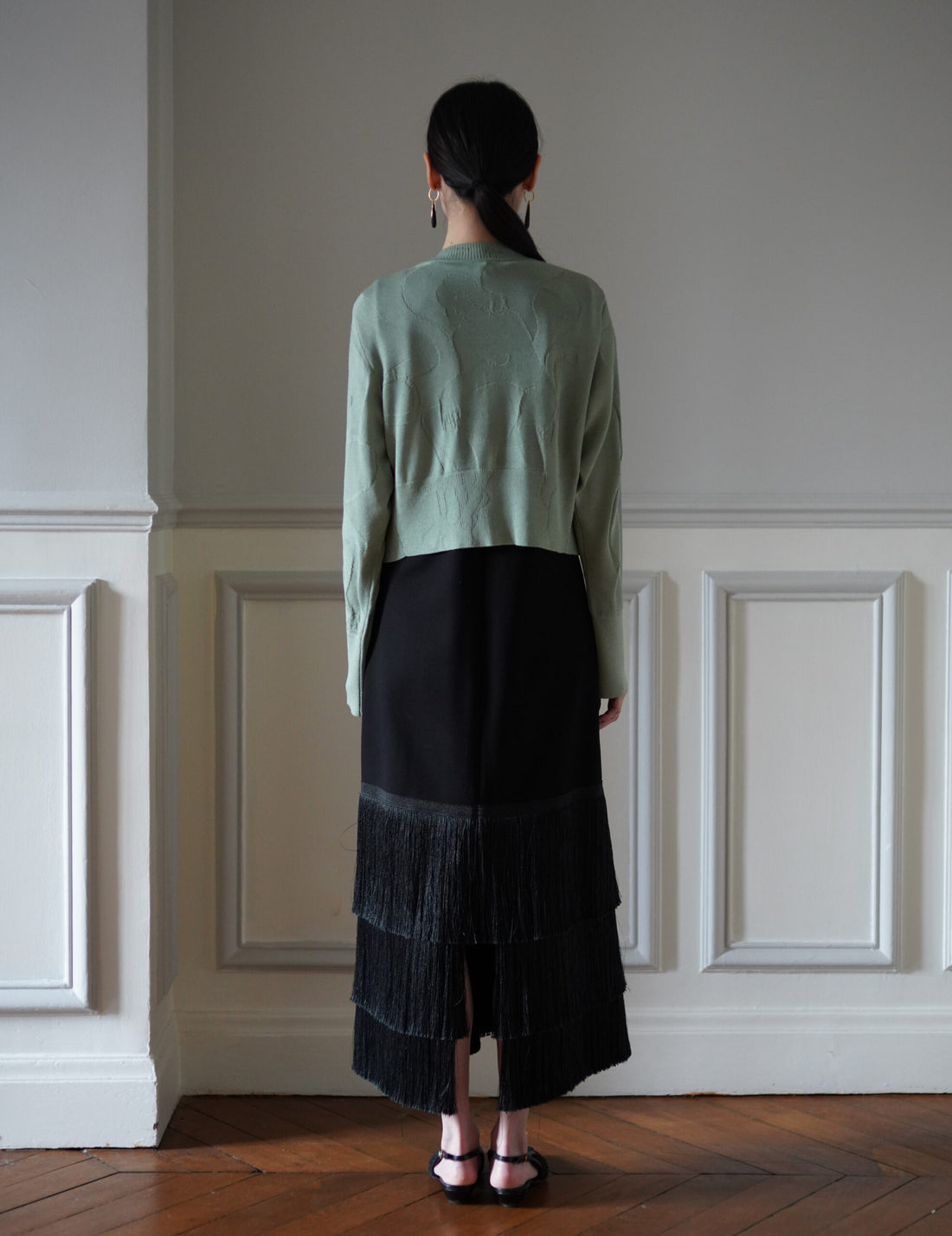 Woman Figure Knitted Cardigan・Lake Green (Exclusive Color)