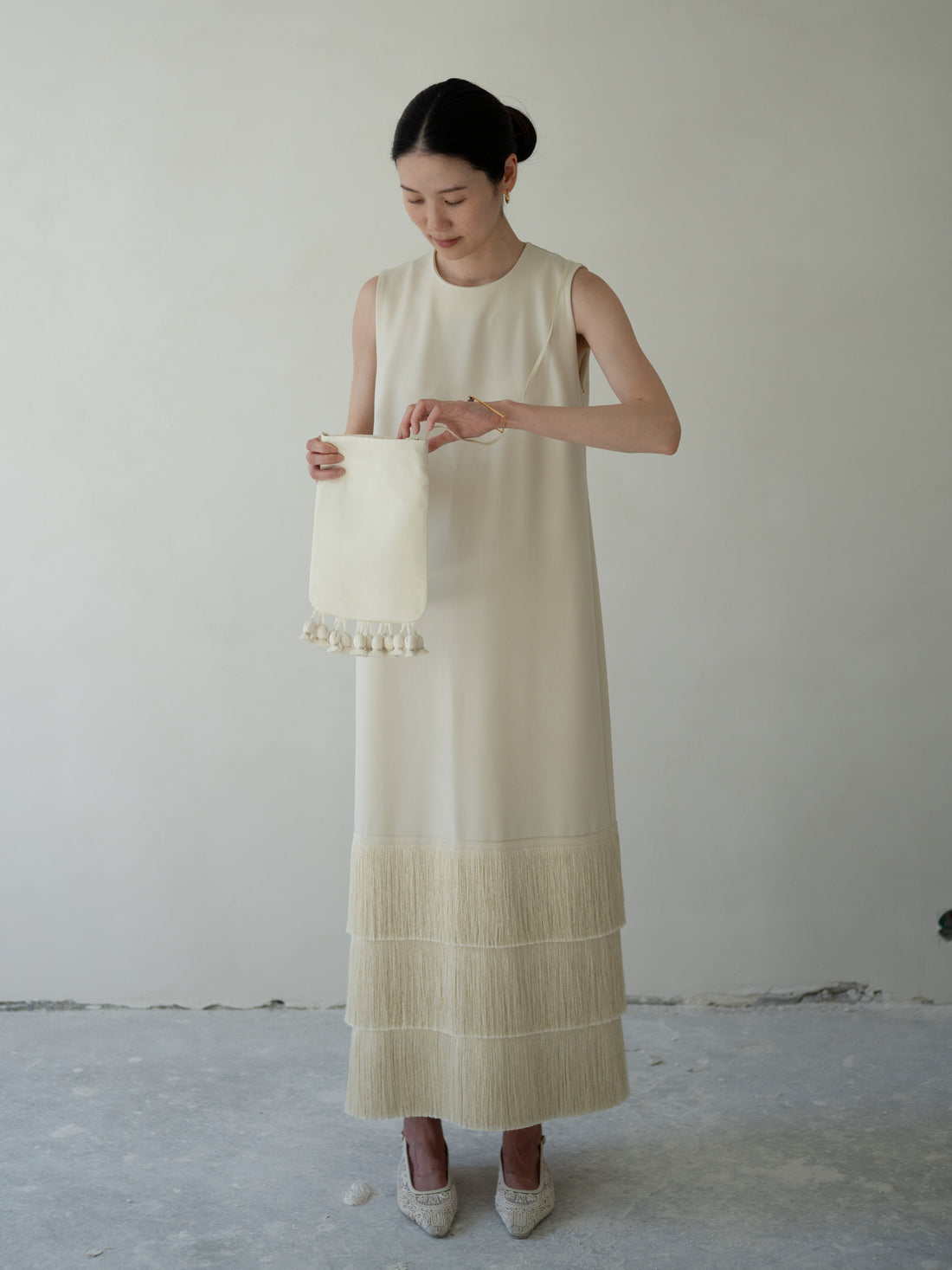 BAKHROMA Ivory Fringe Dress