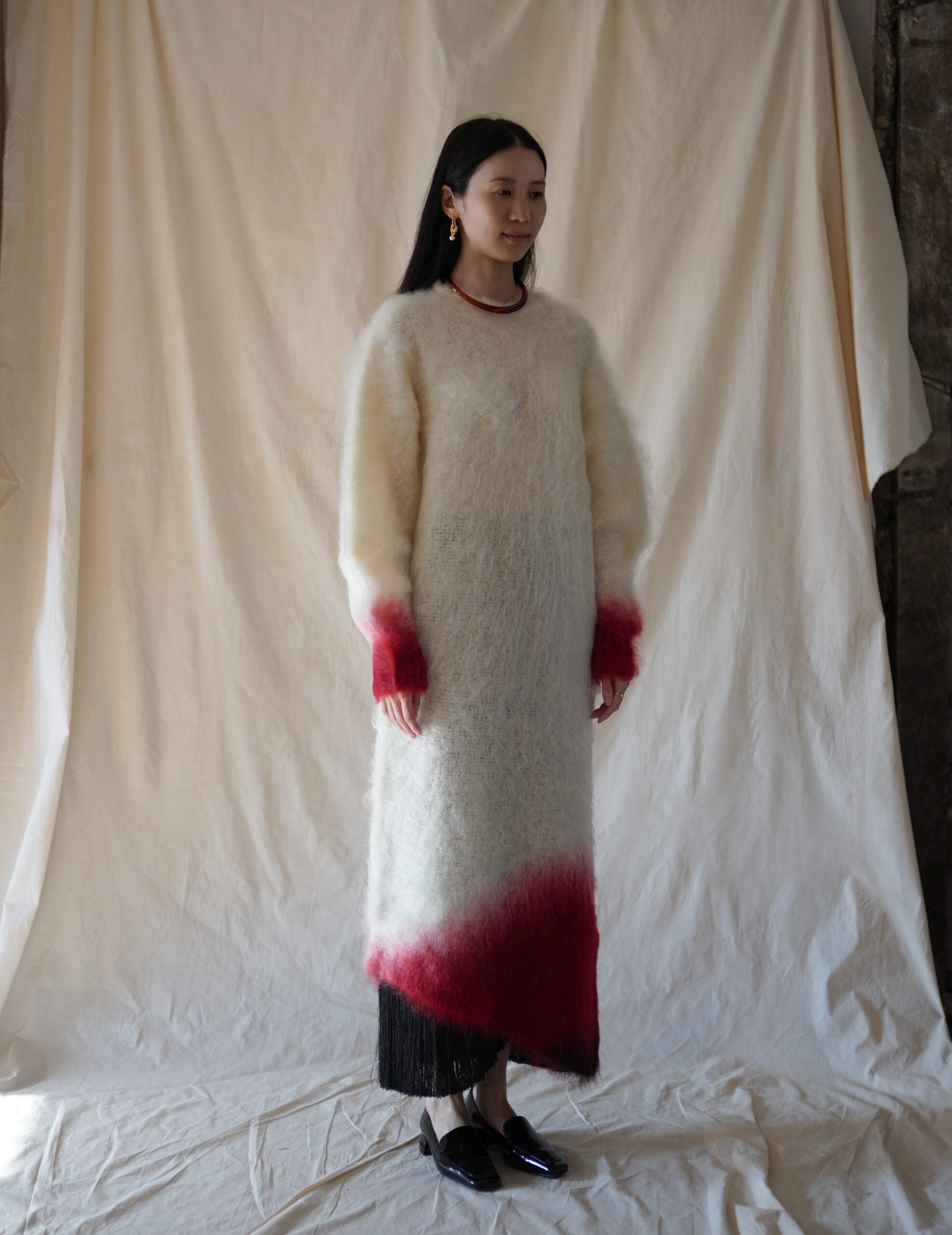 Fur Knitted Dress・White