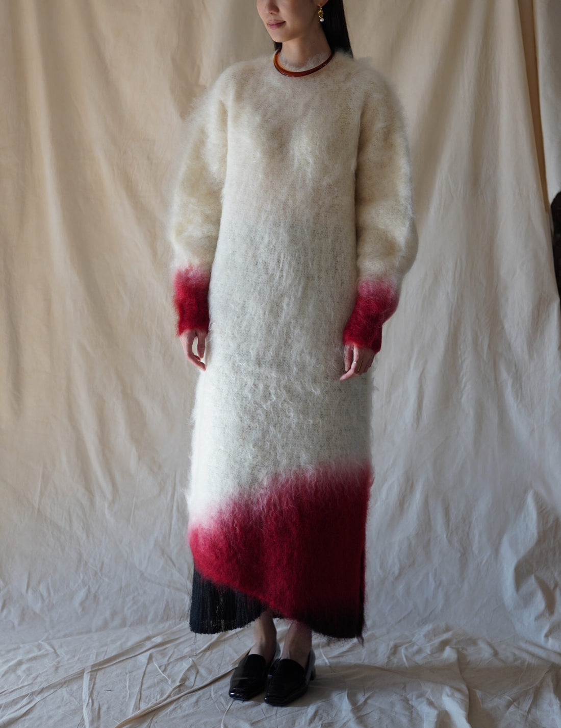 Fur Knitted Dress・White
