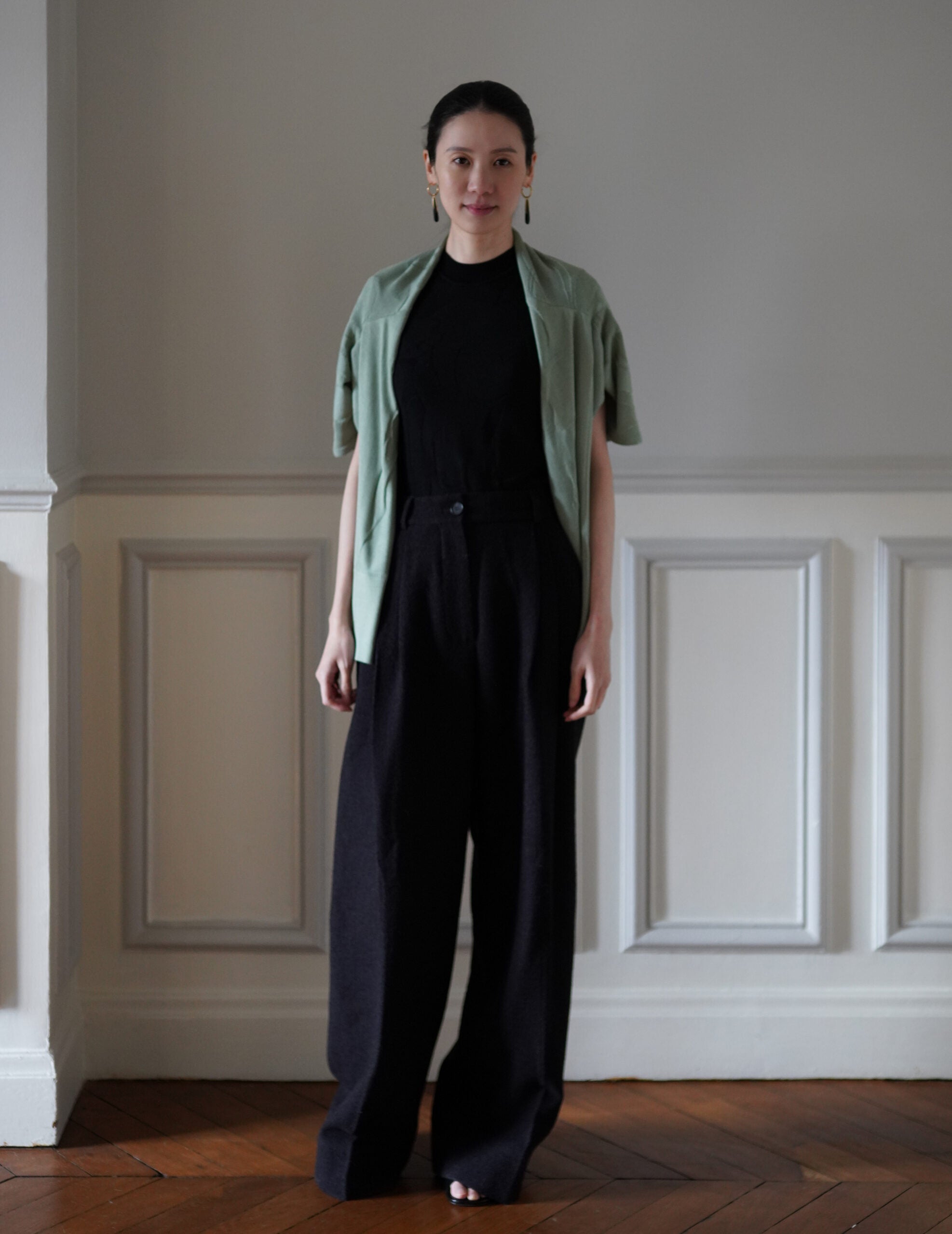 Woman Figure Knitted Cardigan・Lake Green (Exclusive Color)