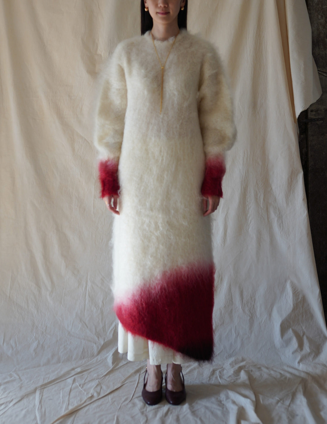 Fur Knitted Dress・White