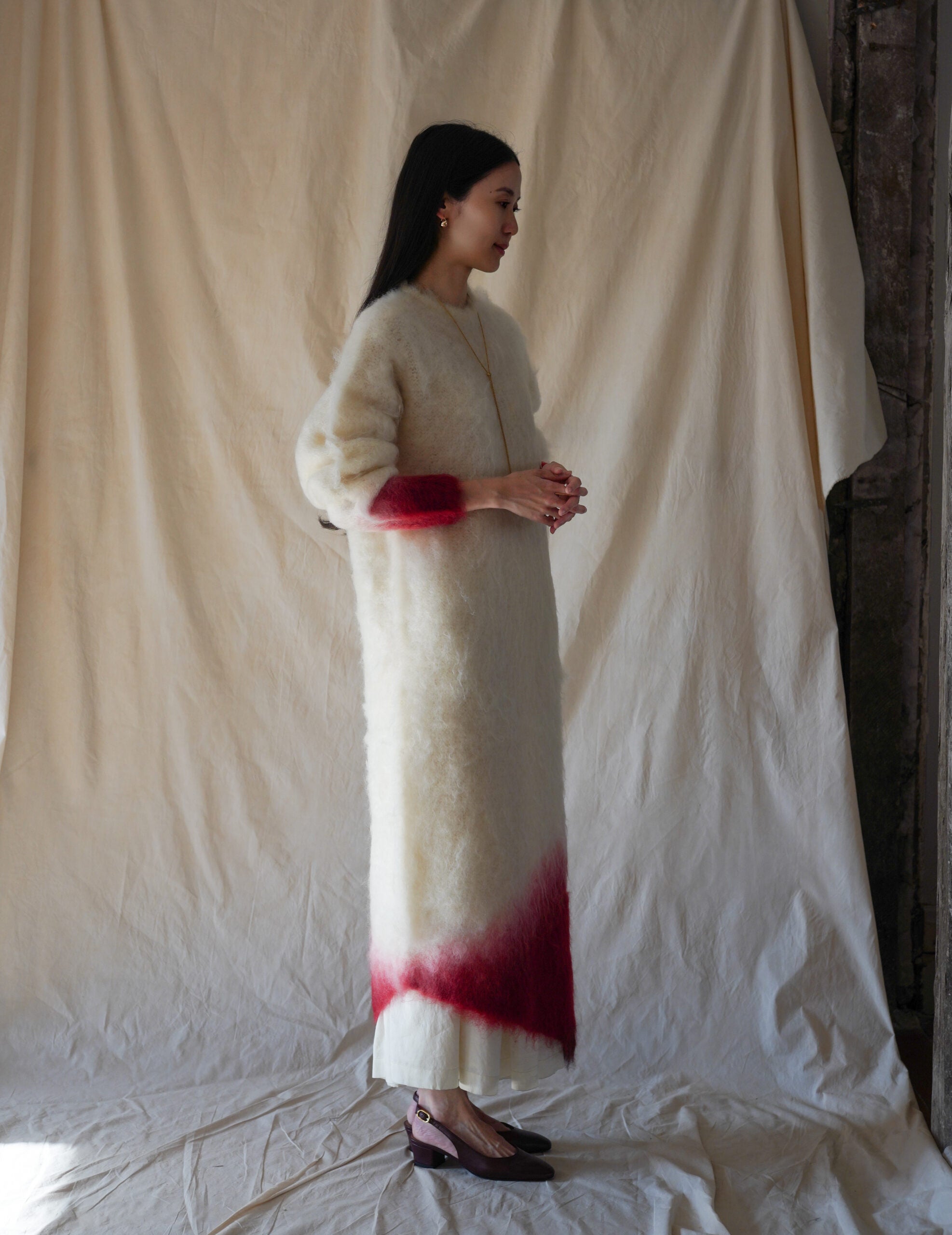 Fur Knitted Dress・White