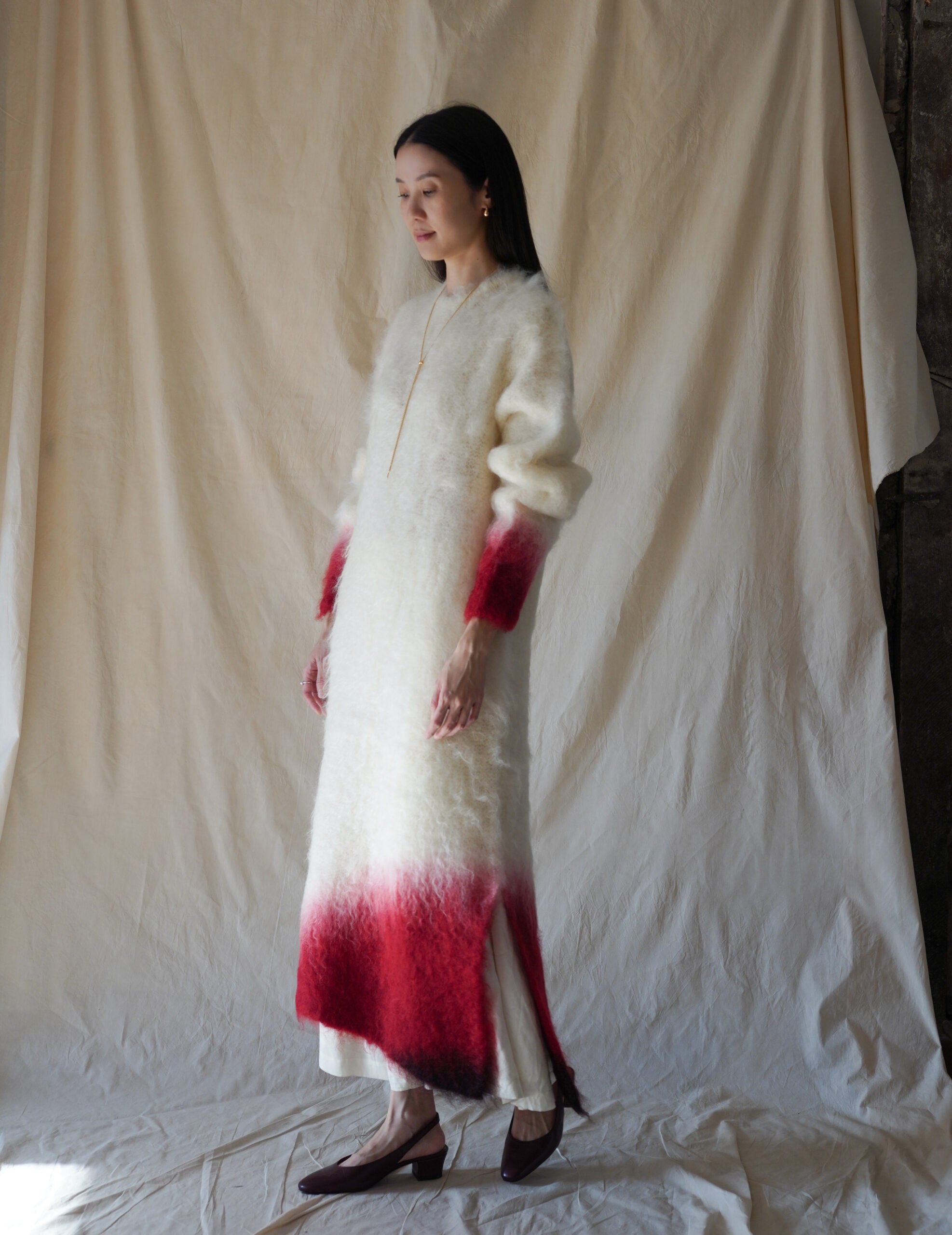 Fur Knitted Dress・White