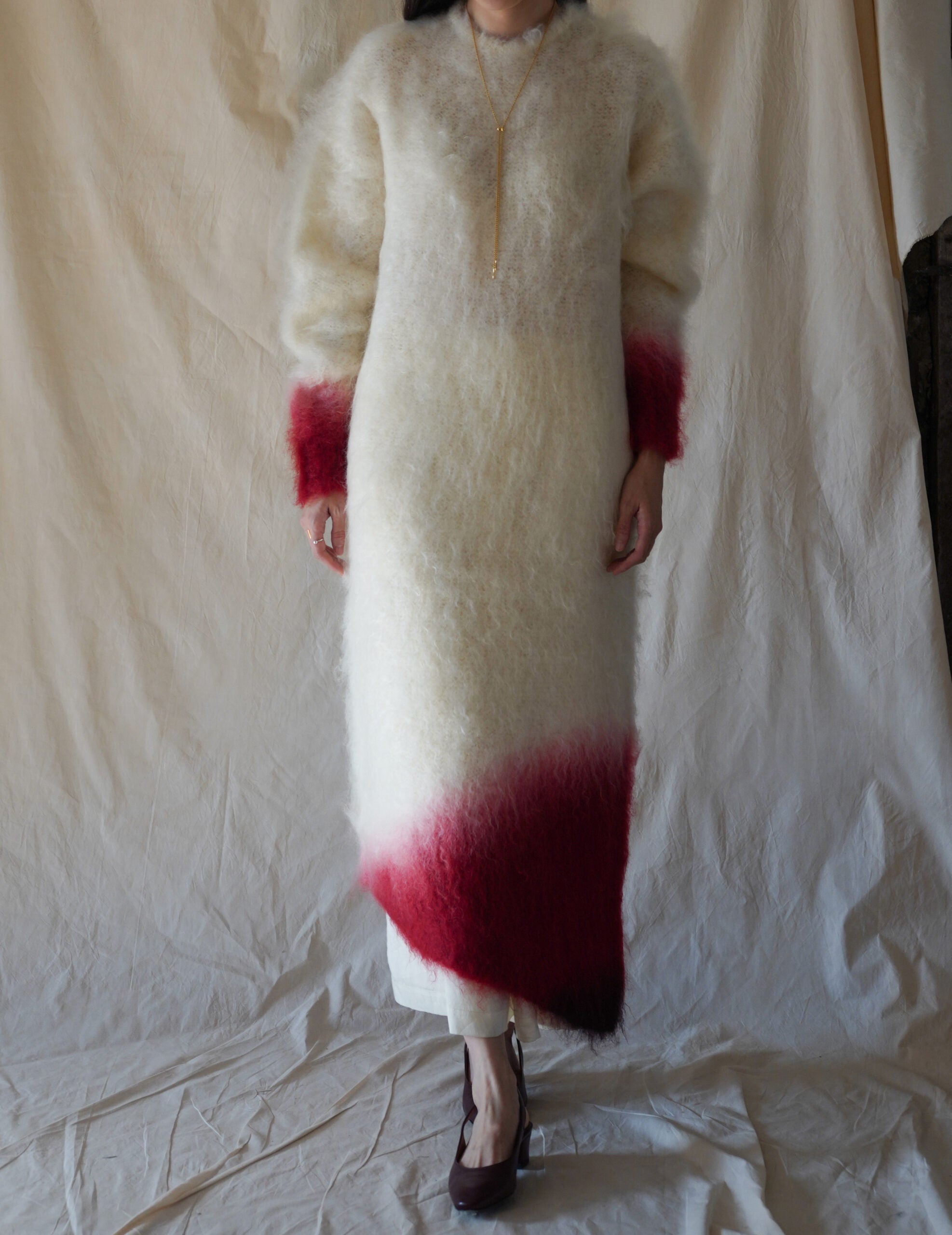 Fur Knitted Dress・White