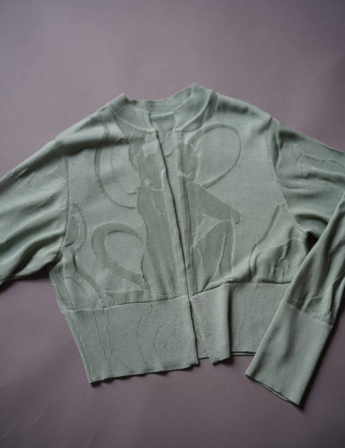 Woman Figure Knitted Cardigan・Lake Green (Exclusive Color)