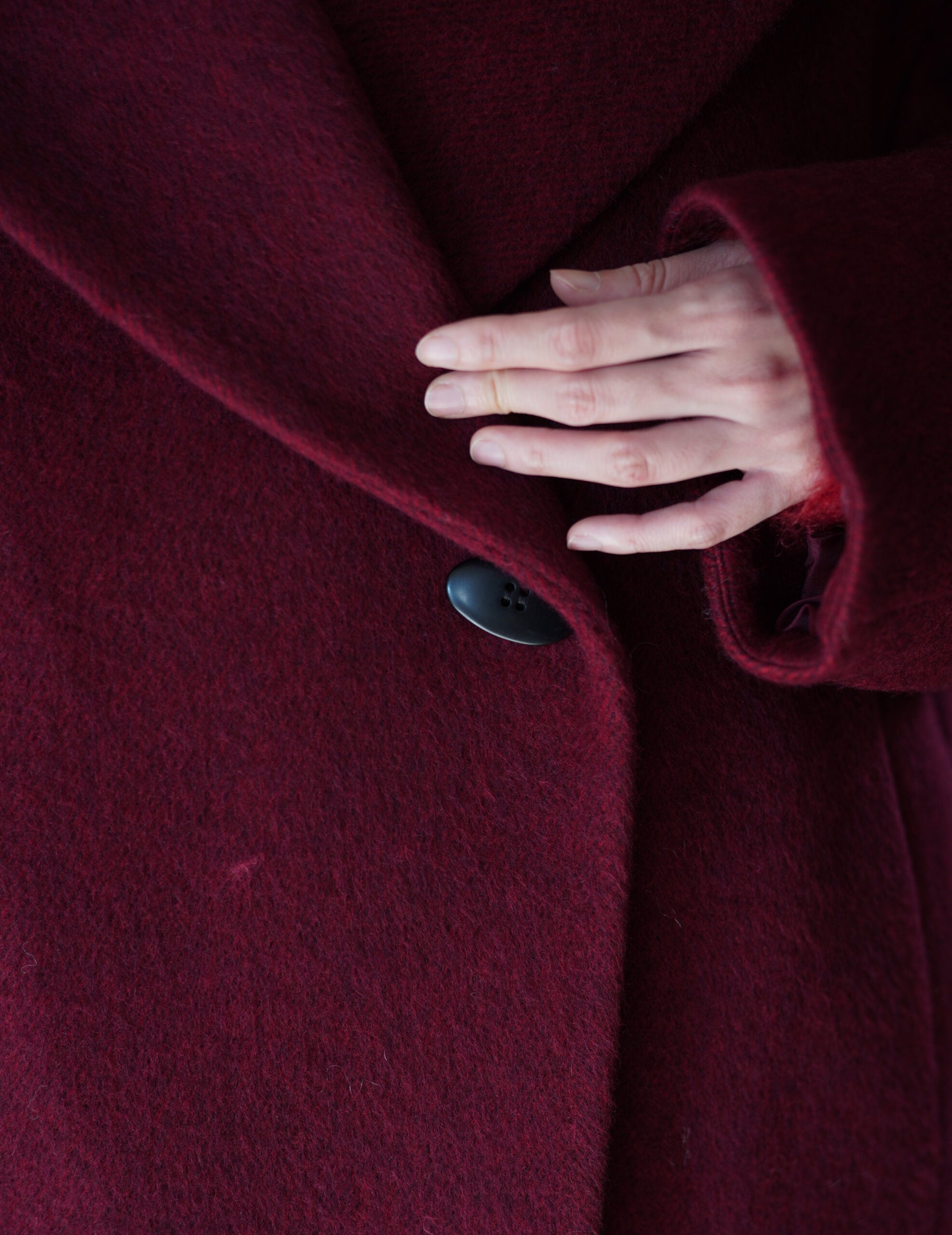 Wool Arupaka Long Coat・Bordeaux