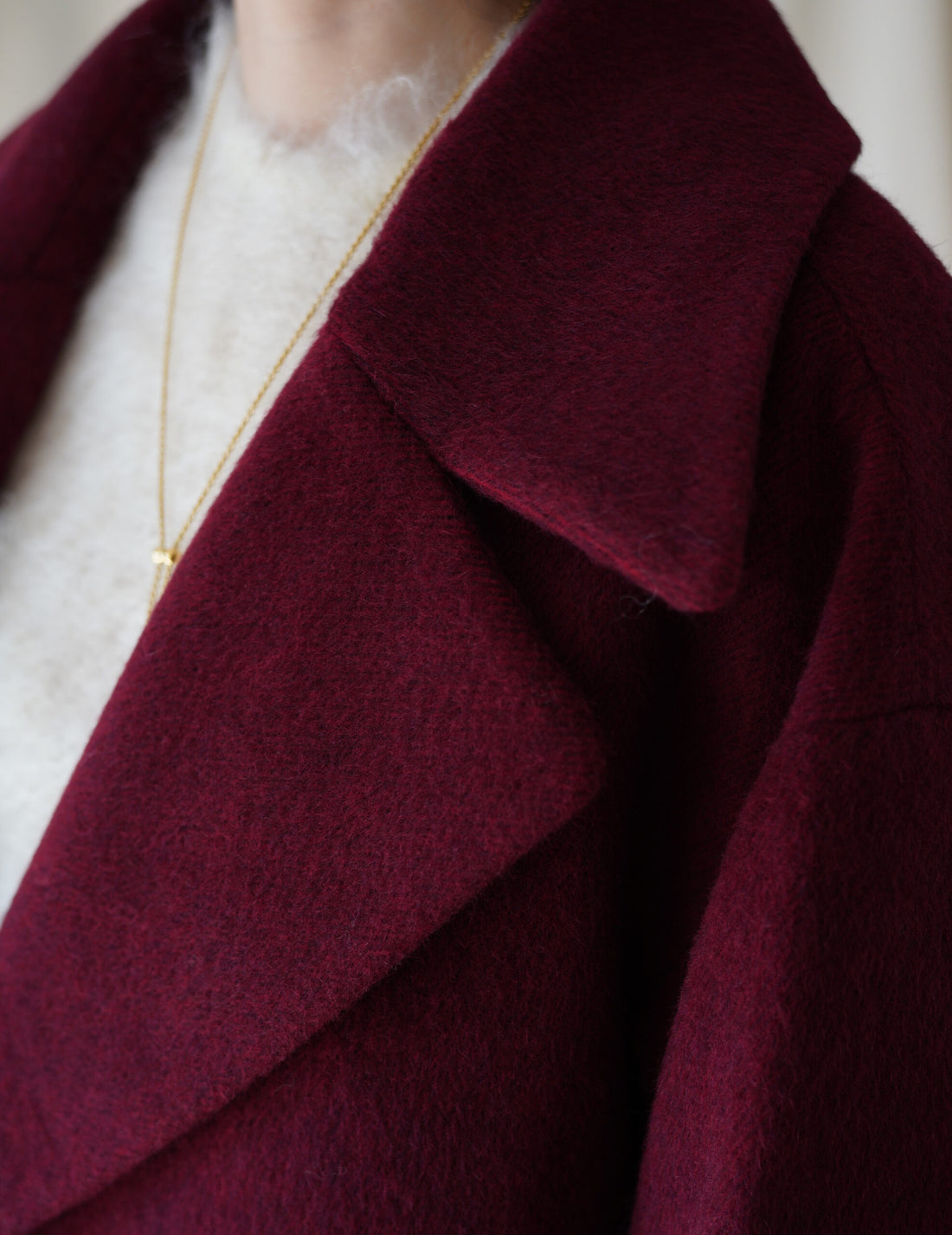 Wool Arupaka Long Coat・Bordeaux