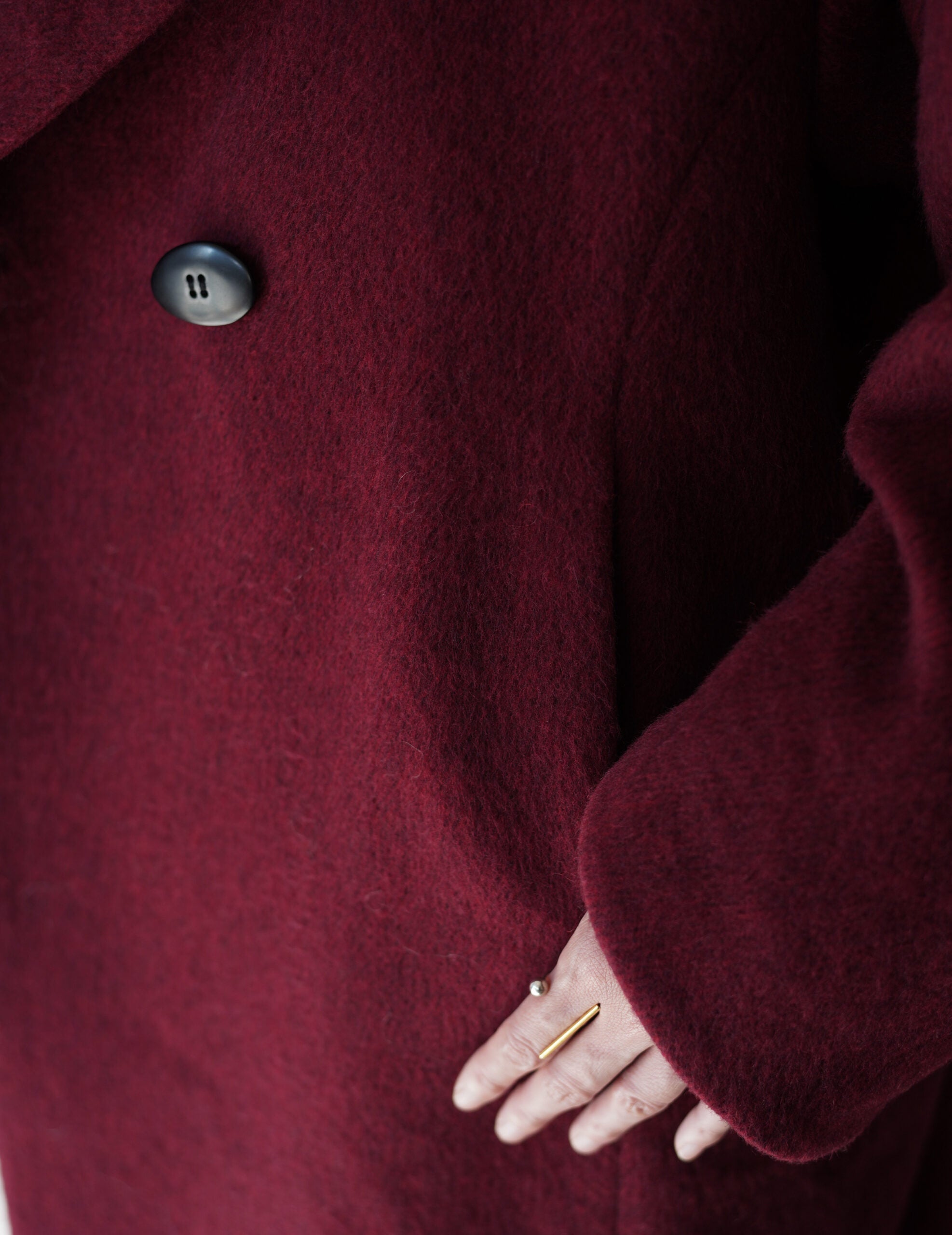 Wool Arupaka Long Coat・Bordeaux