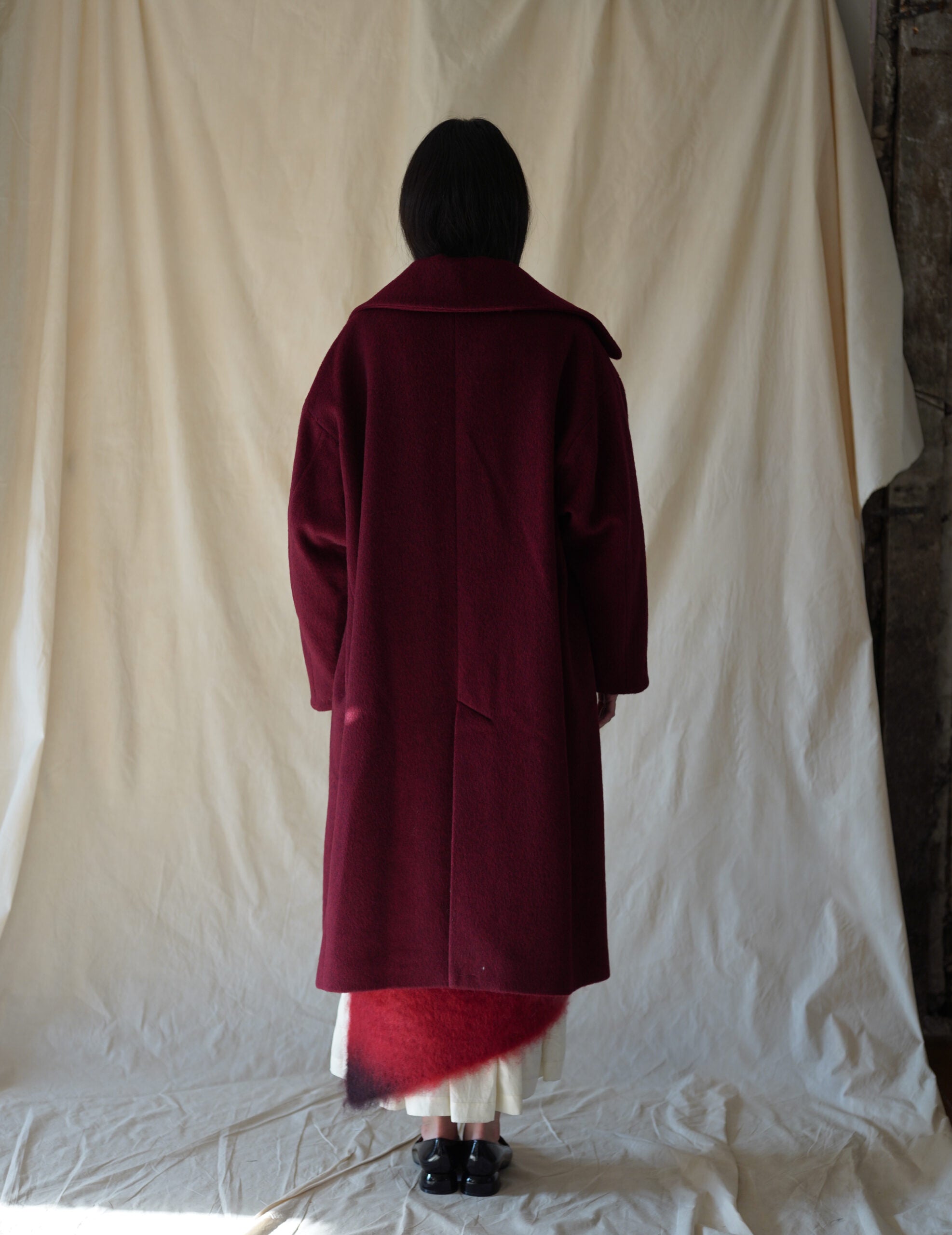 Wool Arupaka Long Coat・Bordeaux