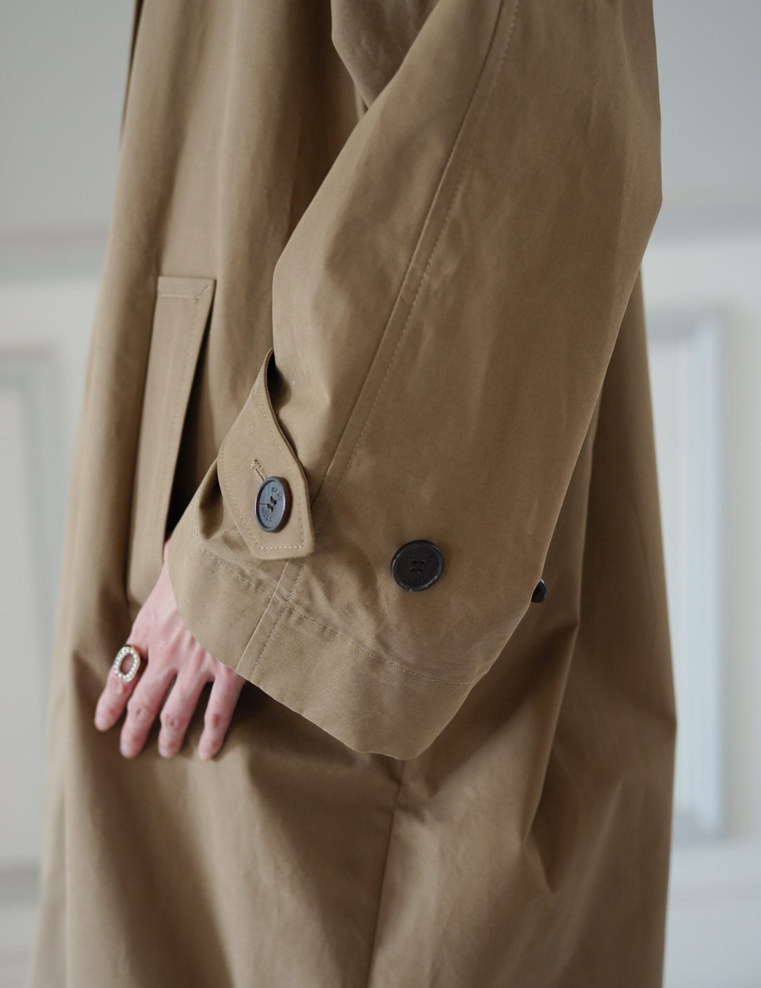 Caro Half Panama 棉質風衣・駝棕色