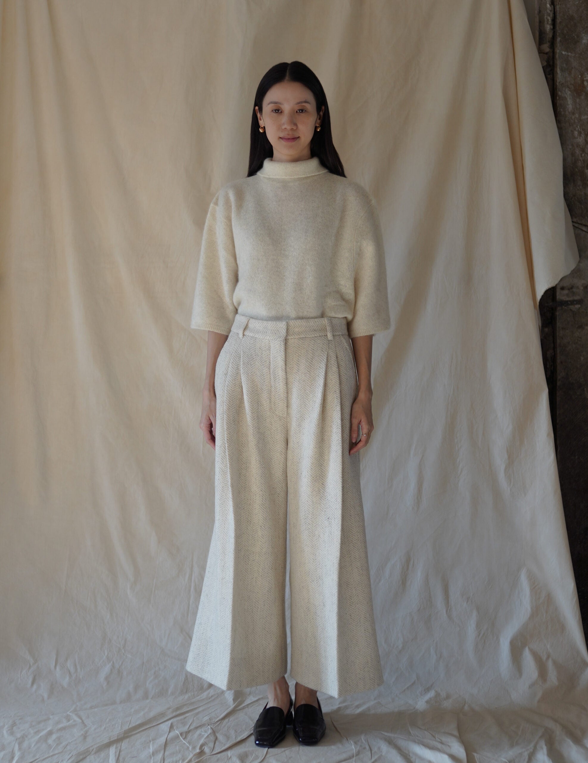 Piva Wool Cropped Pants・Oat