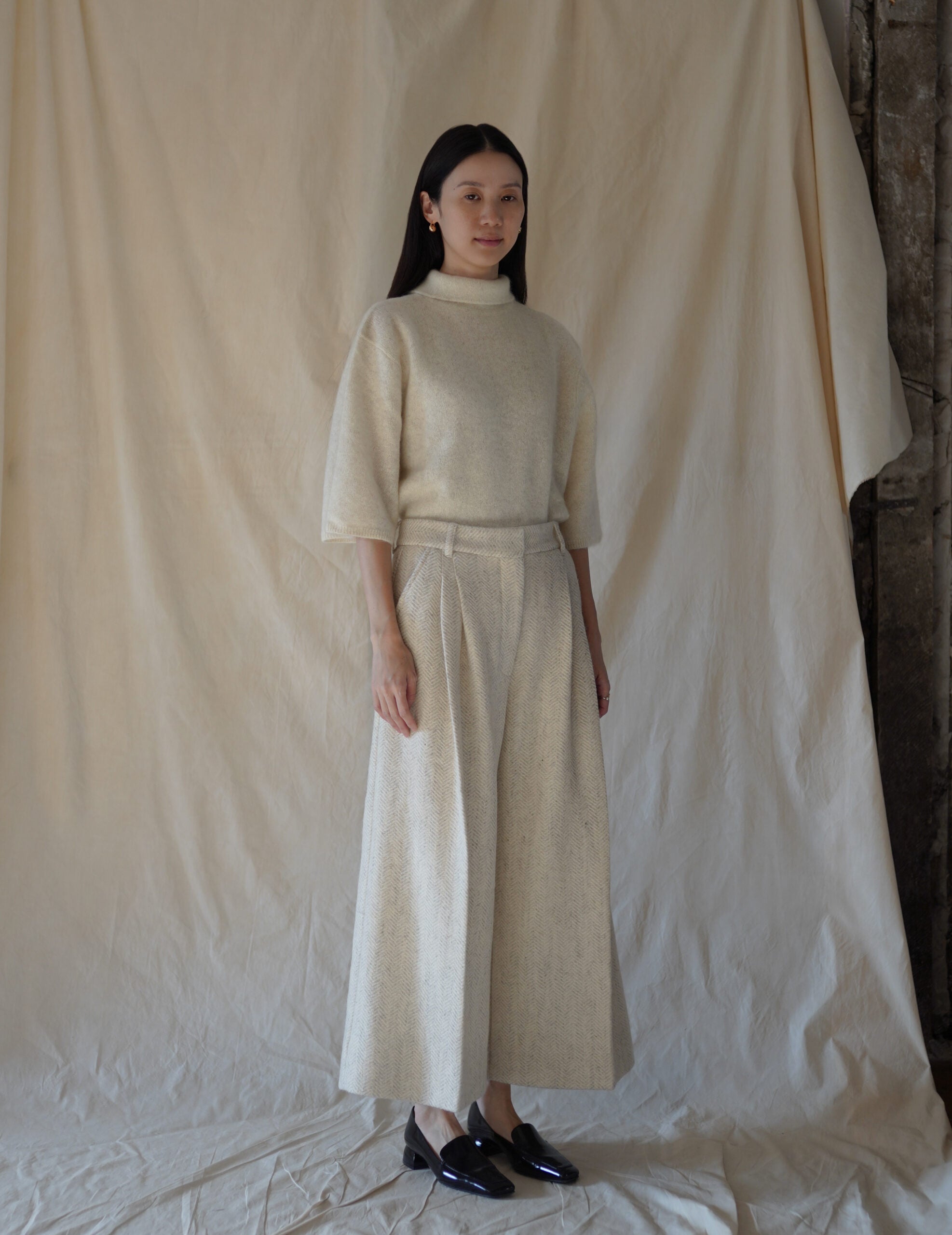 Piva Wool Cropped Pants・Oat