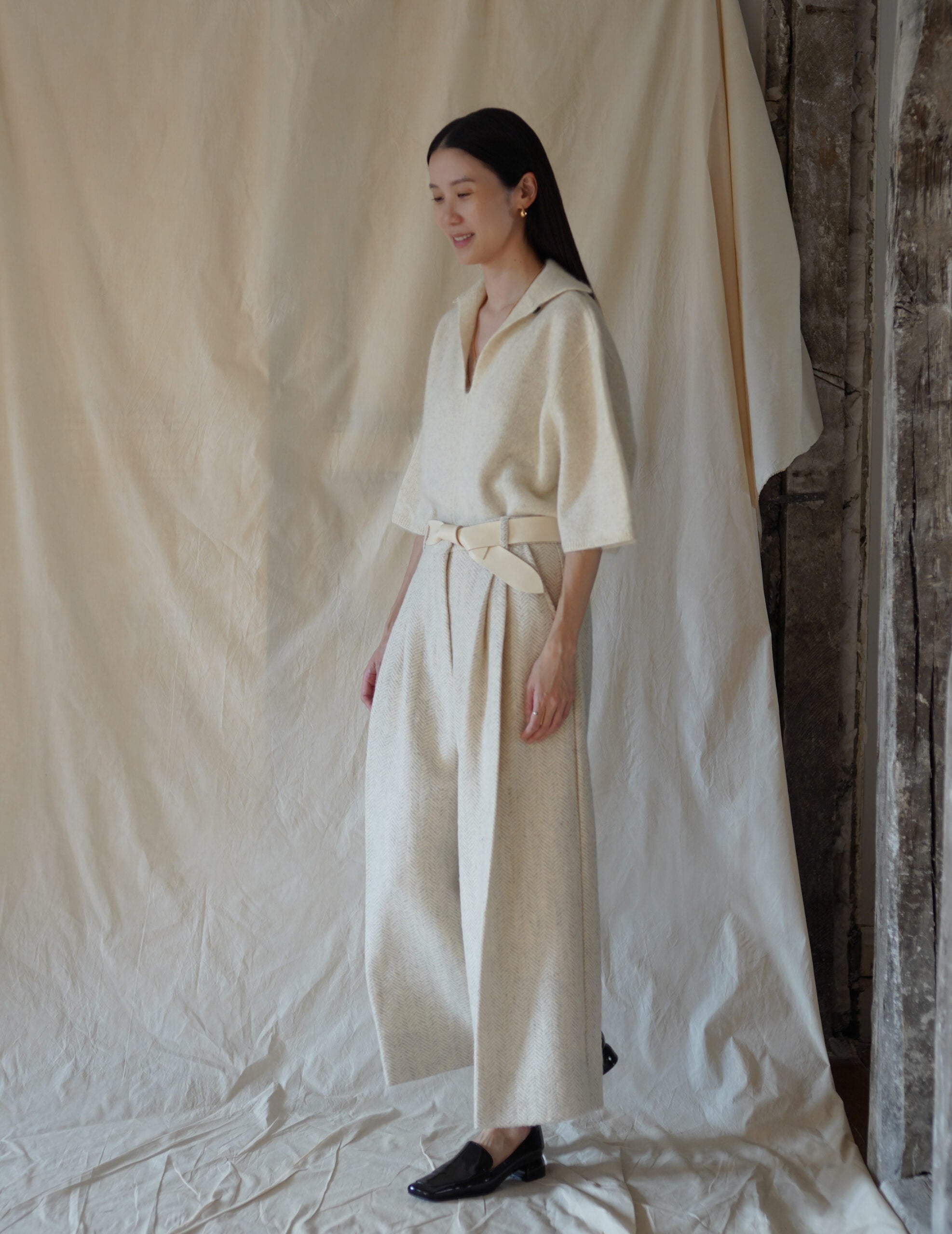 Piva Wool Cropped Pants・Oat