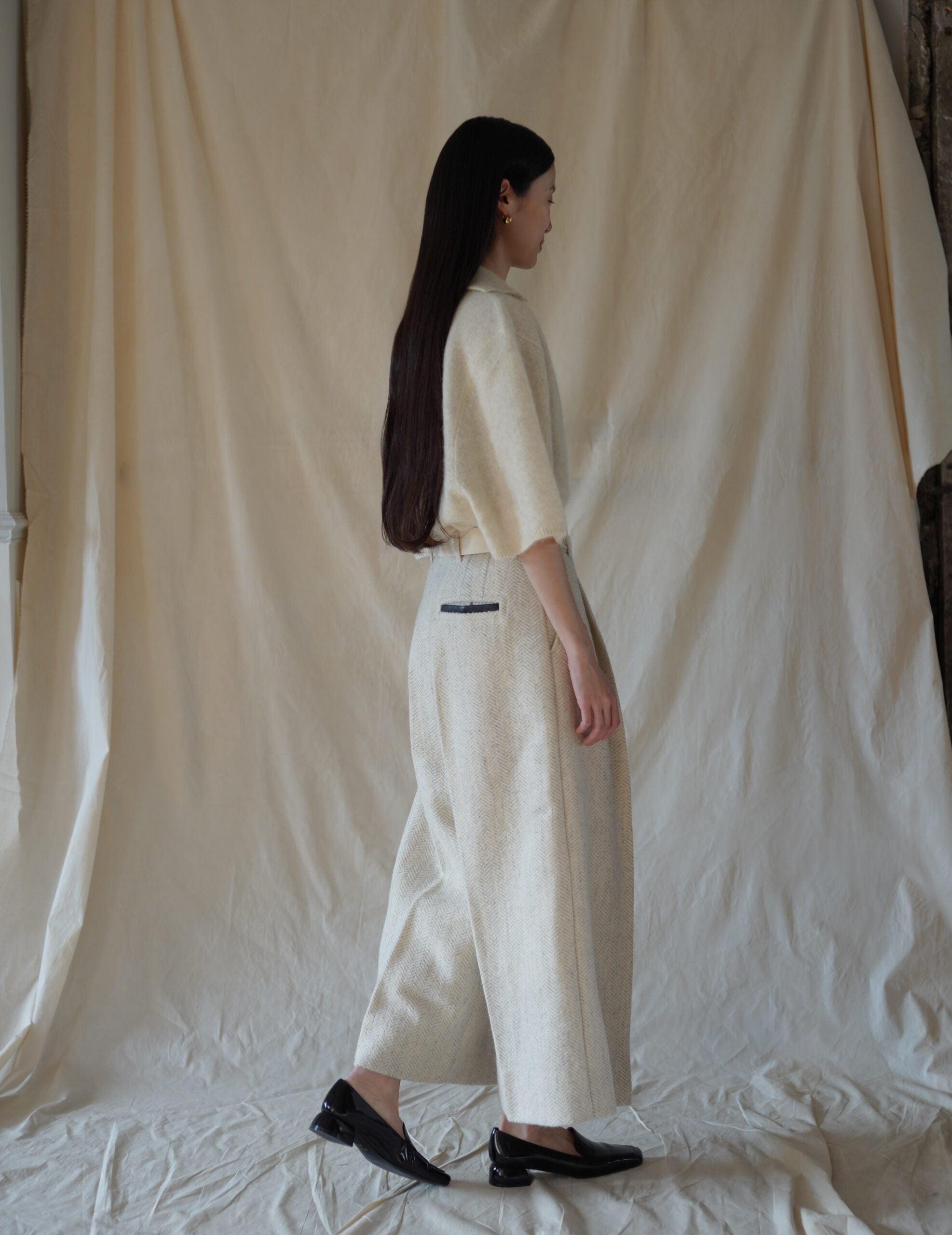 Piva Wool Cropped Pants・Oat