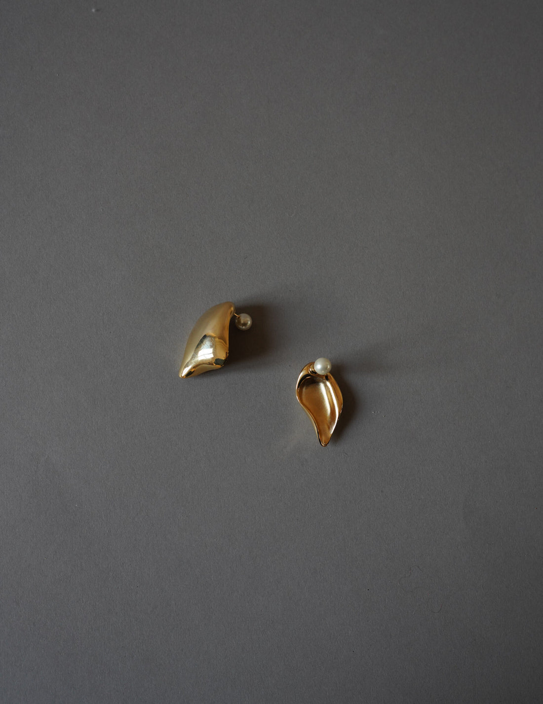 Organic Motif Brass Earrings・Gold