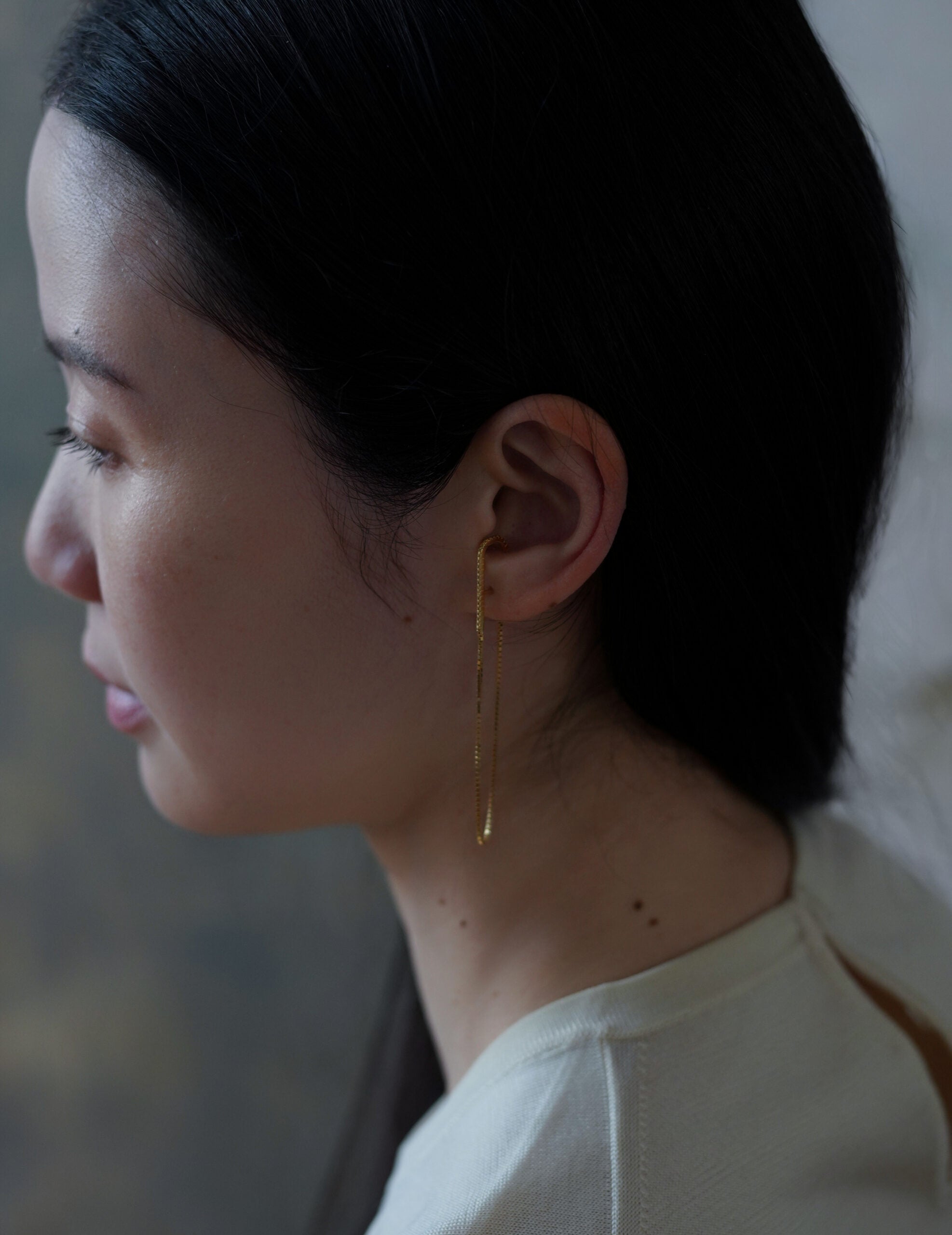 CURRENTS 長鍊耳環・金