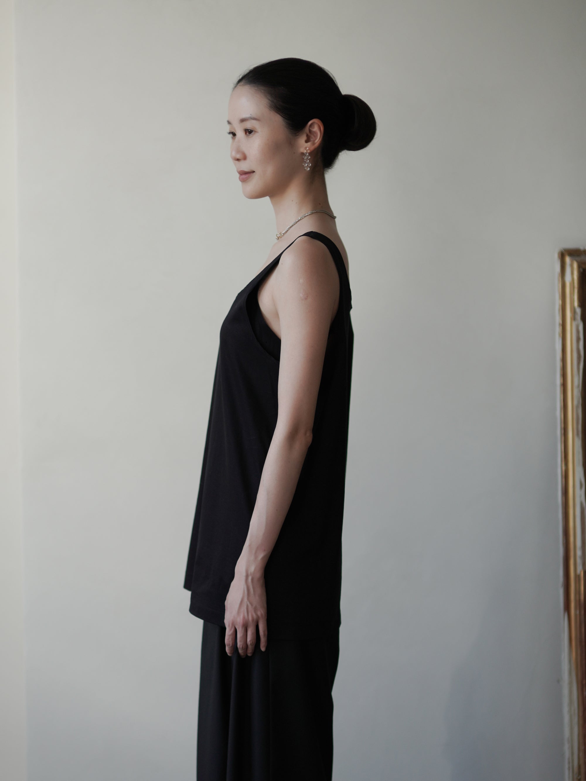 Orielle 真絲歐根紗罩衫套裝・黑色