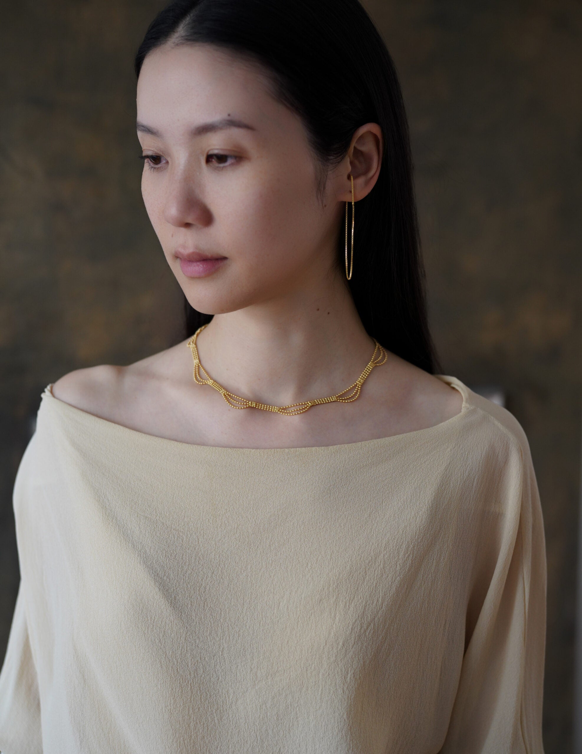 CURRENTS 長鍊耳環・金