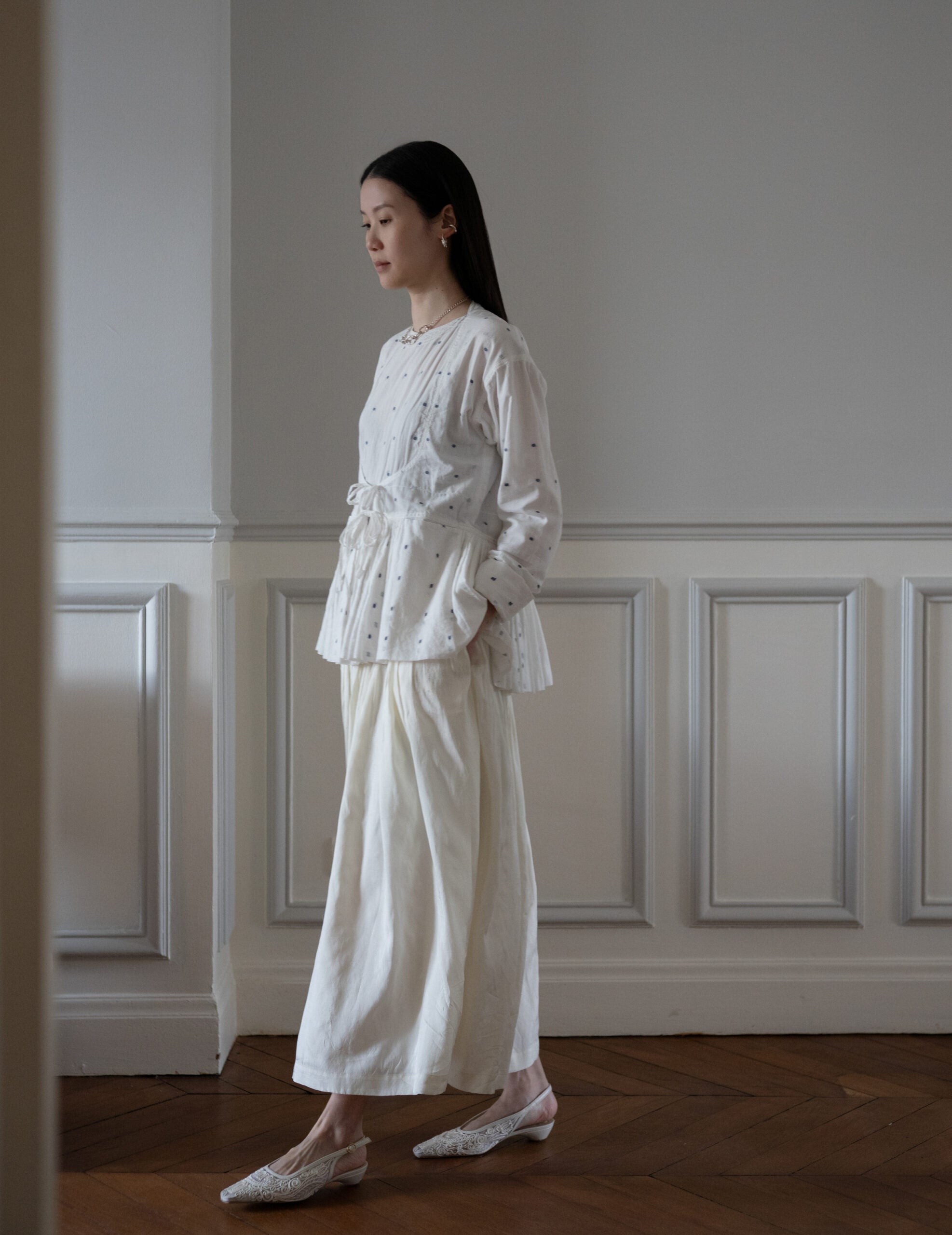 Neelem 開襟綁帶上衣