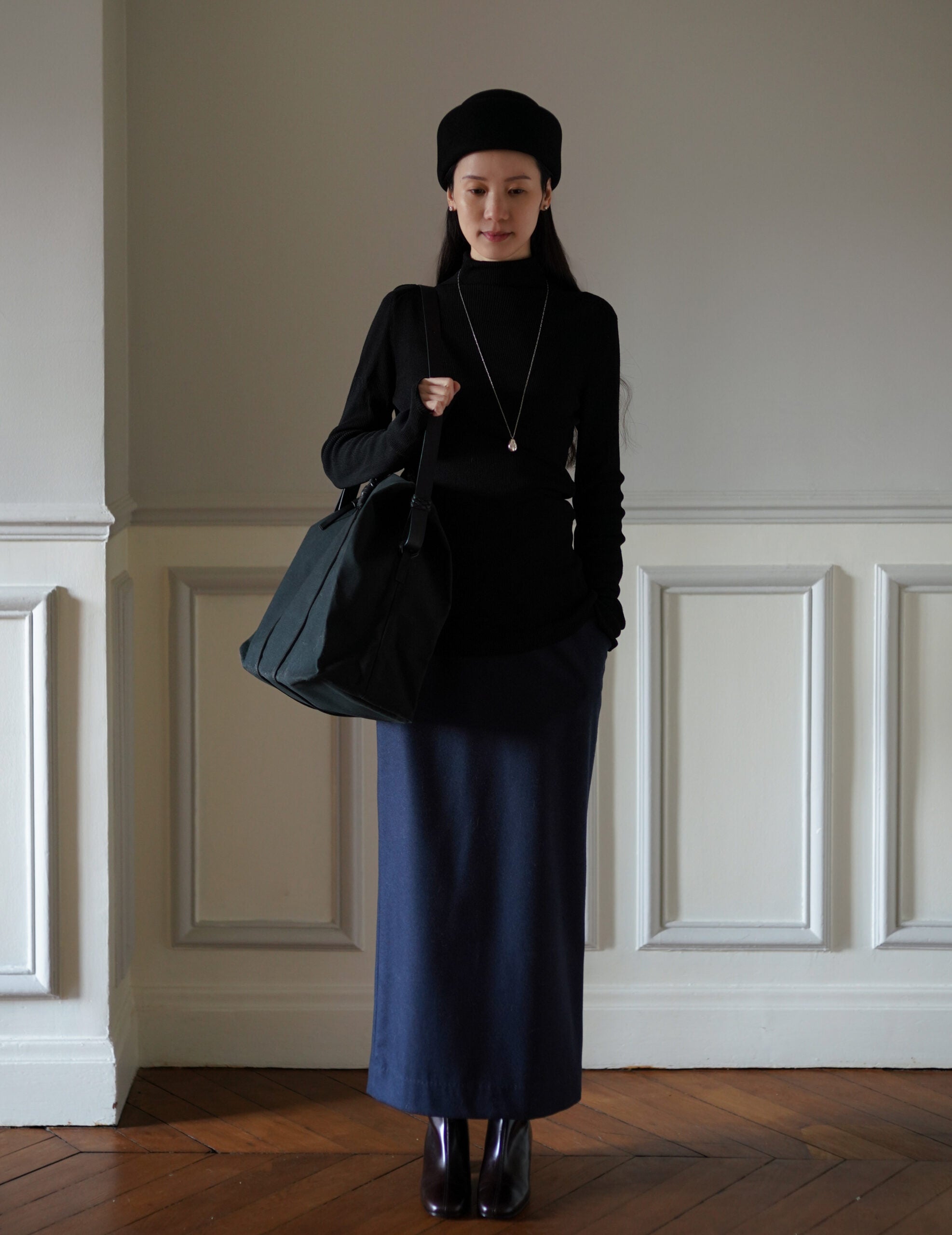 Woven Duffel Bag．Black