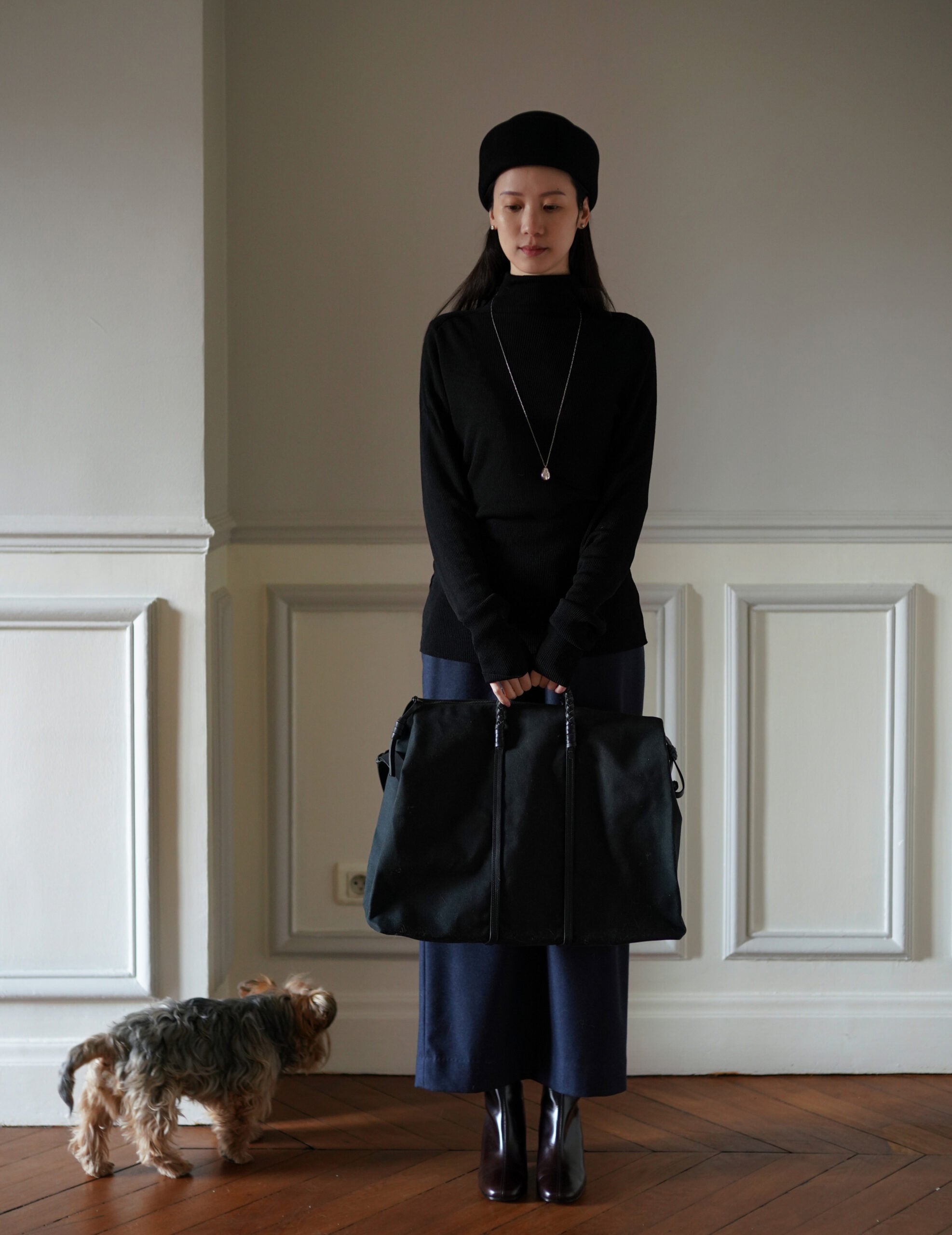 Woven Duffel Bag．Black