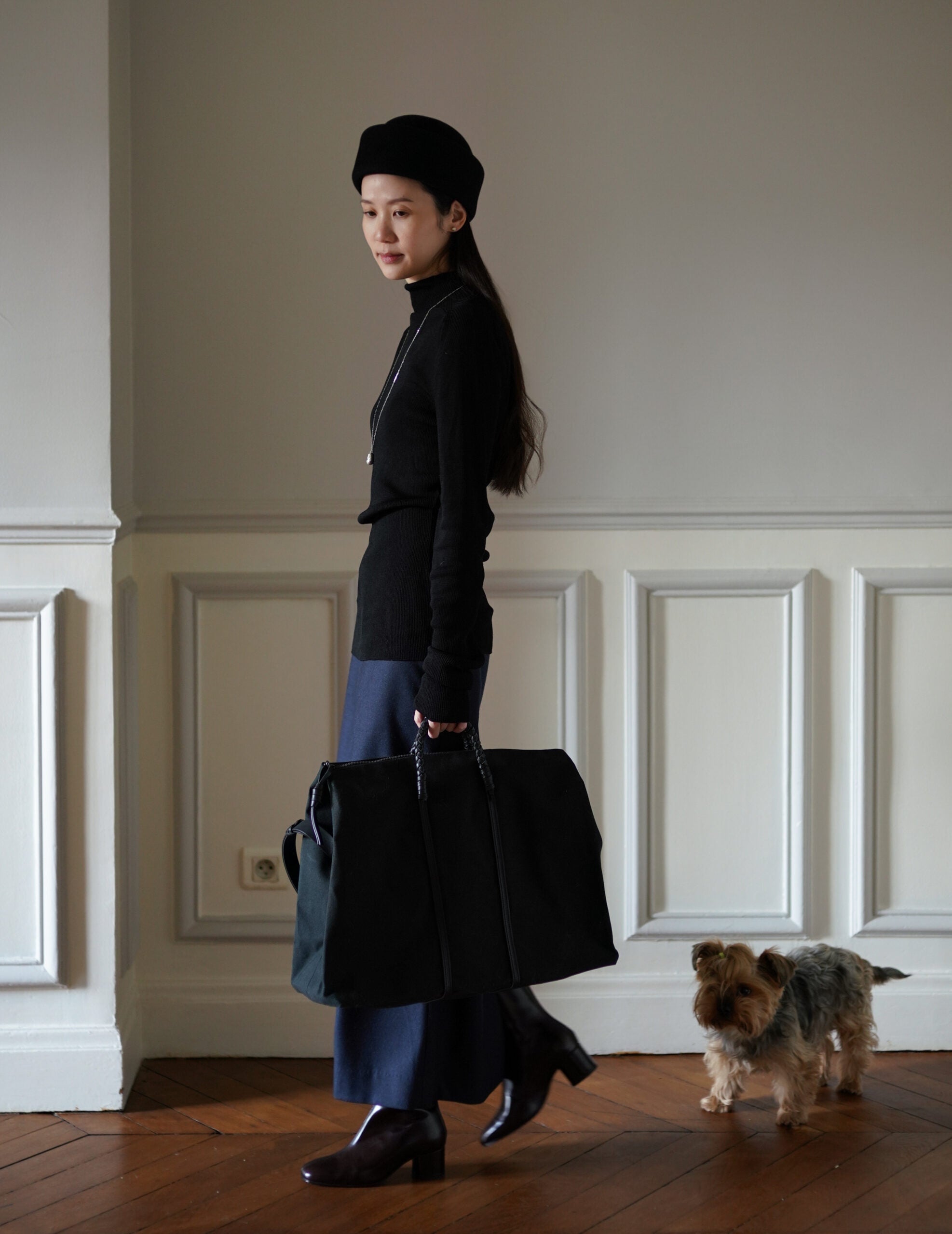 Woven Duffel Bag．Black