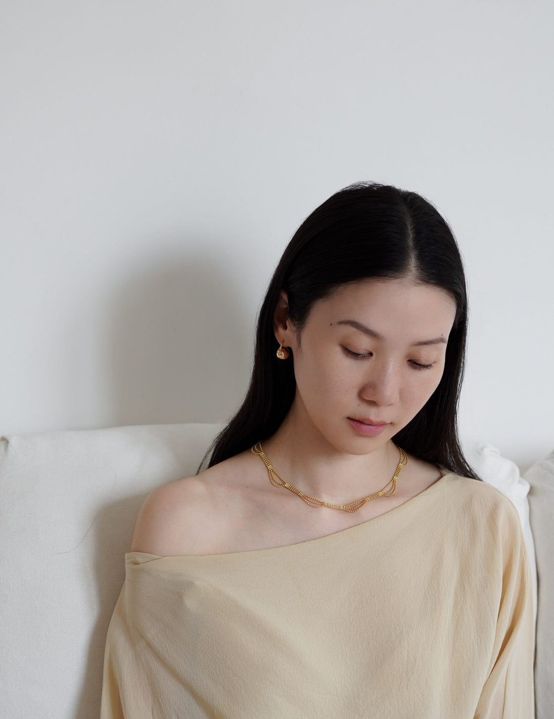 Ellipse 橢圓耳環・金色