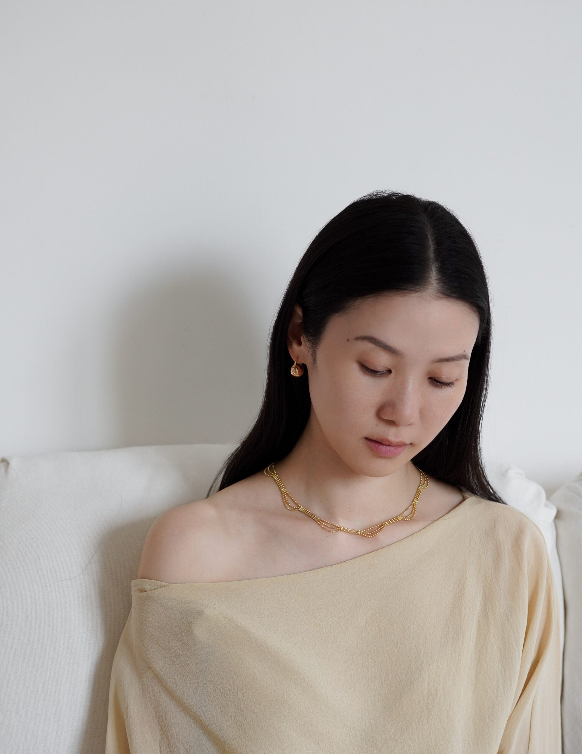 Ellipse 橢圓耳環・金色