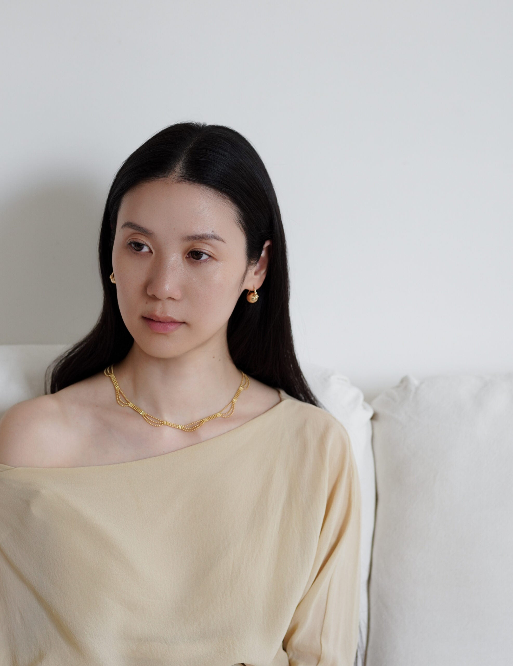 Ellipse 橢圓耳環・金色