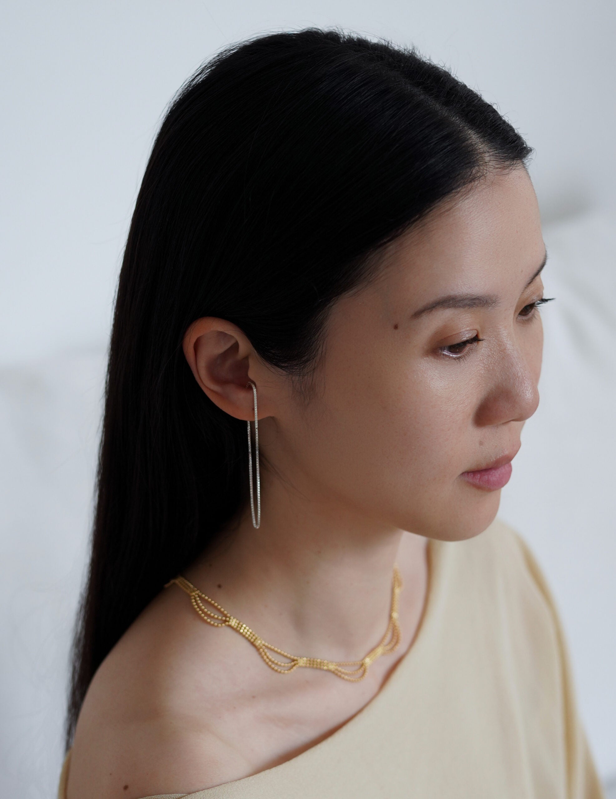 CURRENTS 長鍊耳環・銀