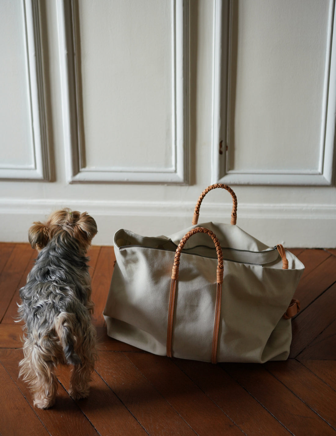 編織旅行袋・白色