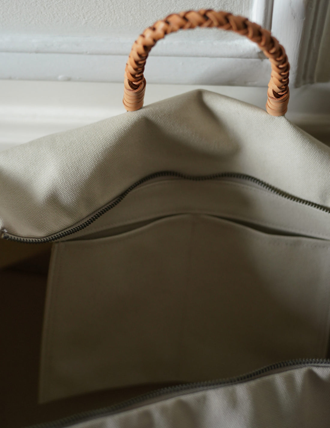 編織旅行袋・白色