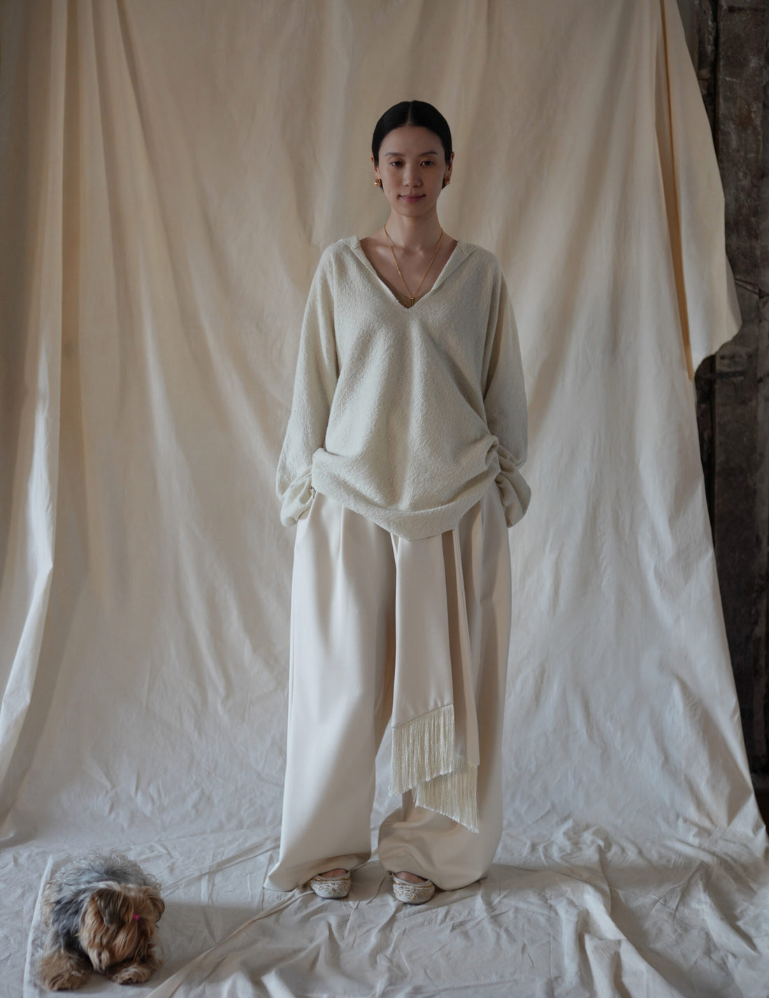 Sailor Wool Knit Top・Ivory White