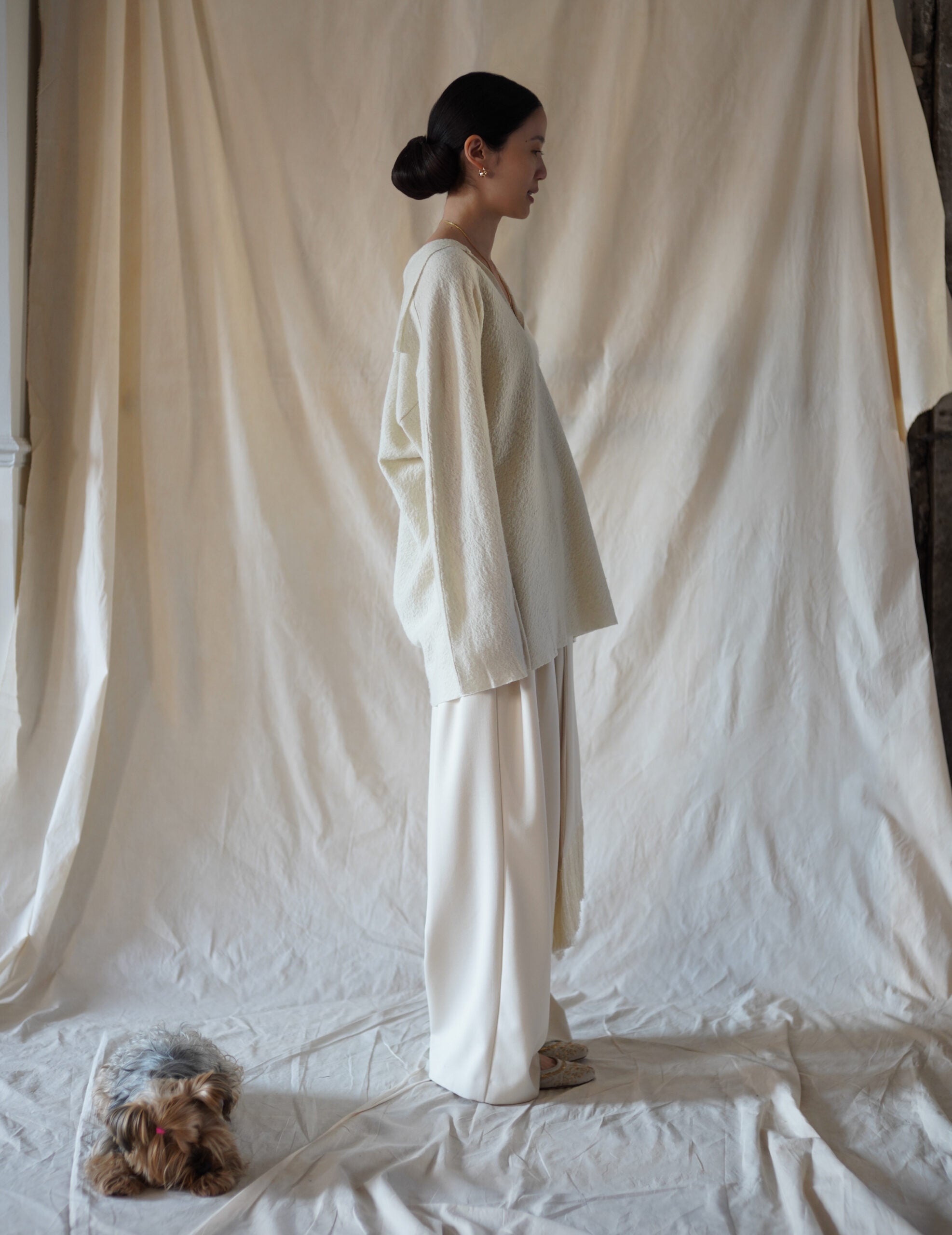 Sailor Wool Knit Top・Ivory White