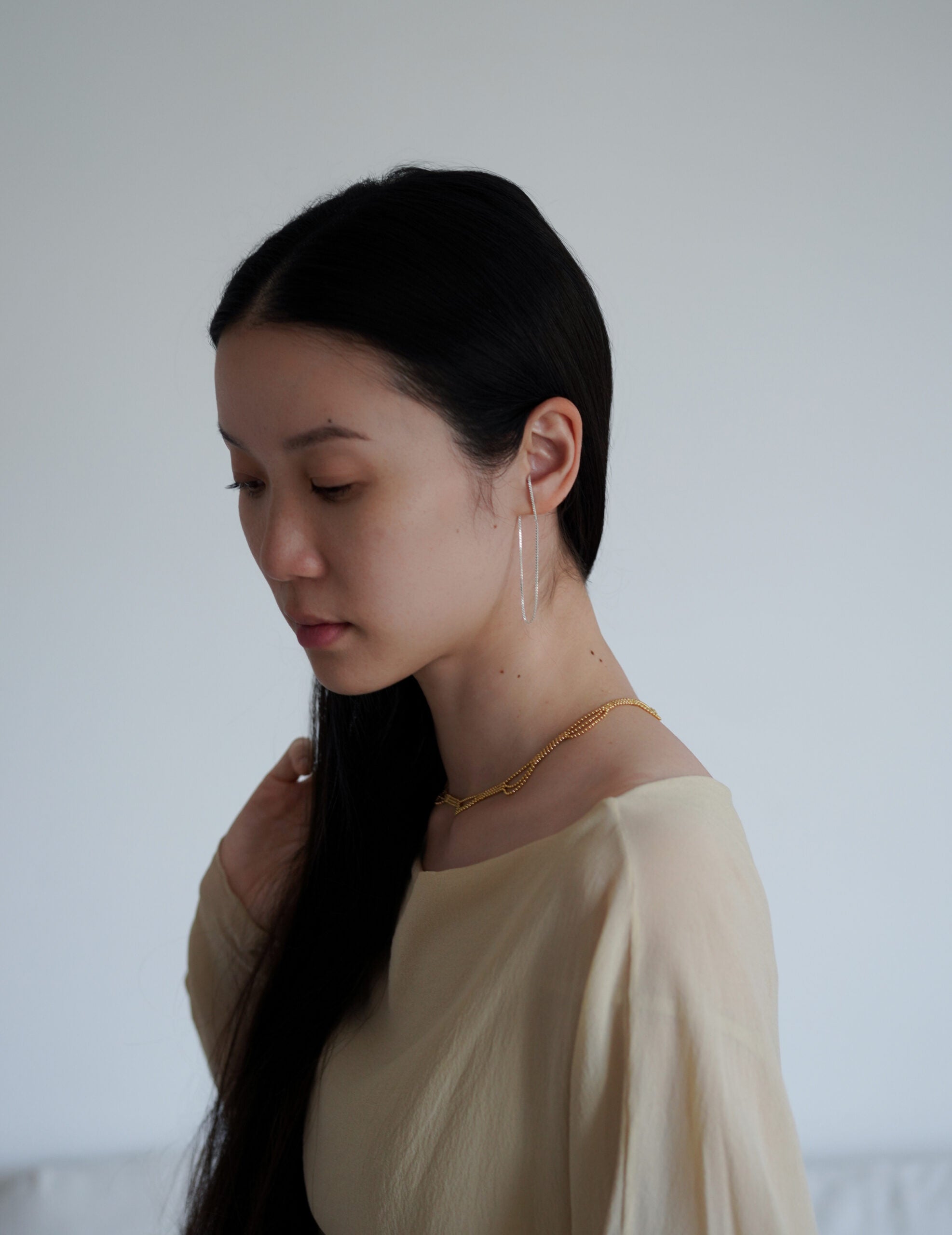 CURRENTS 長鍊耳環・銀