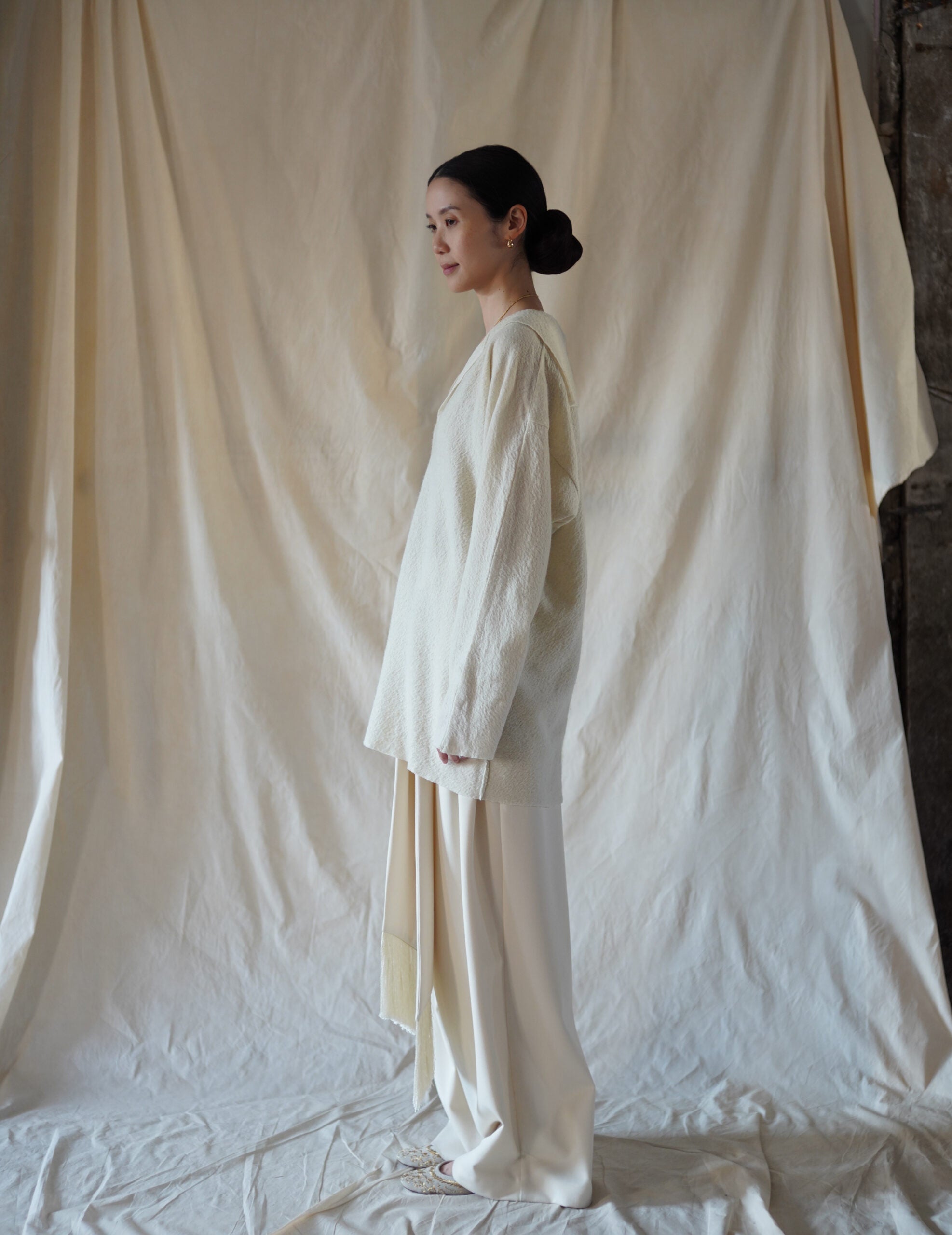 Sailor Wool Knit Top・Ivory White