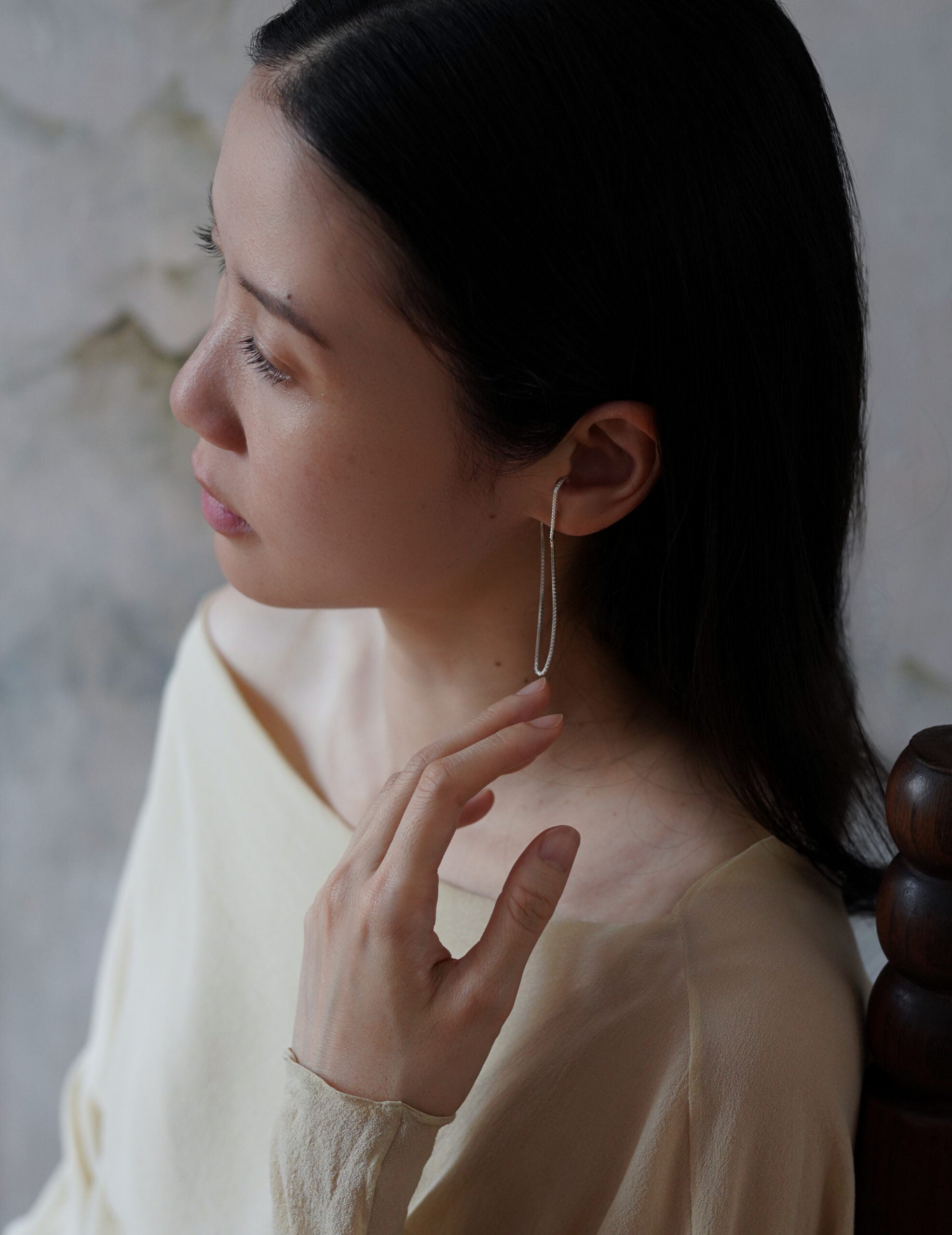 CURRENTS 長鍊耳環・銀